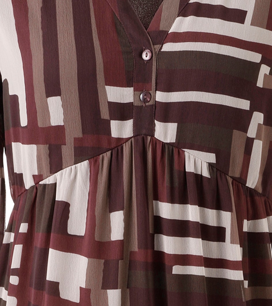 Aniston CASUAL Maxikleid, mit trendfarbigem, grafischen Muster - NEUE KOLLEKTION