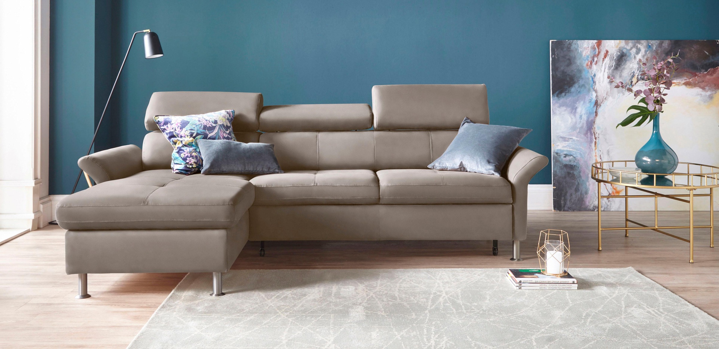 exxpo - sofa fashion Ecksofa »Maretto, bequem und komfortabel, L-Form«, ink günstig online kaufen