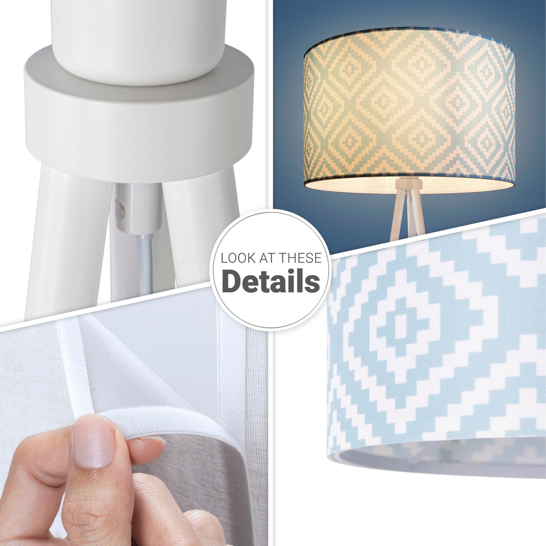 Paco Home Stehlampe »Trina Stella«, Leuchtmittel E27 | ohne Leuchtmittel, Dreibein Modern Stofflampenschirm Vintage Design Textil Wohnzimmer