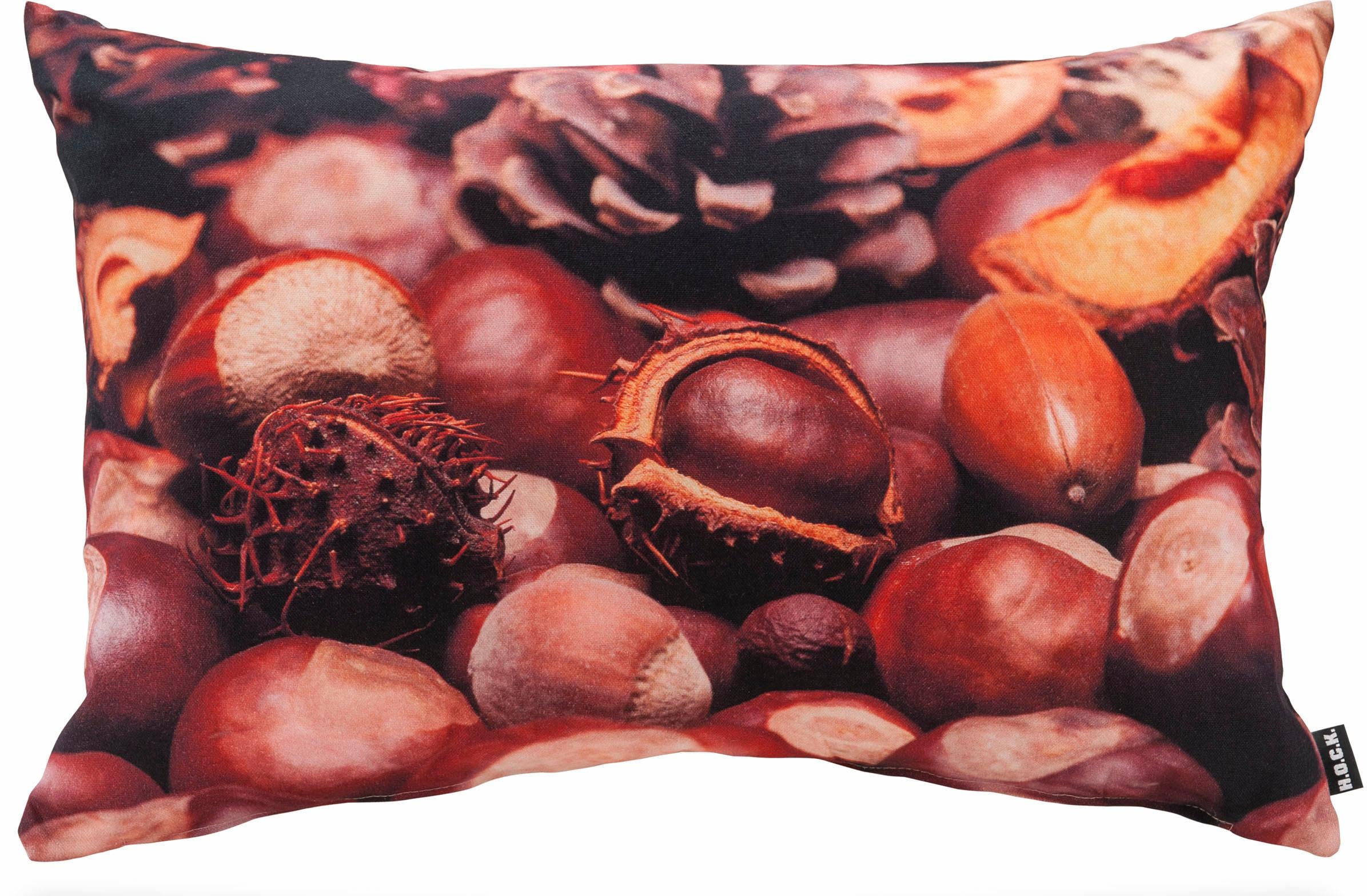 H.O.C.K. Dekokissen »Zapfen- und Kastanienmotiv« Kissenhülle mit Füllung, 1 günstig online kaufen