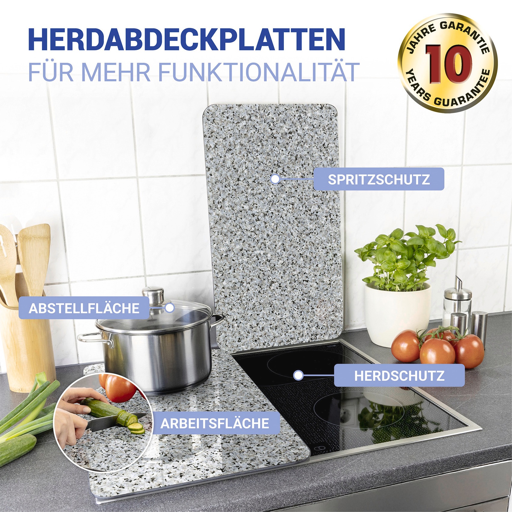 WENKO Herd-Abdeckplatte »Universal Modell Granit« Herdabdeckung für alle He günstig online kaufen