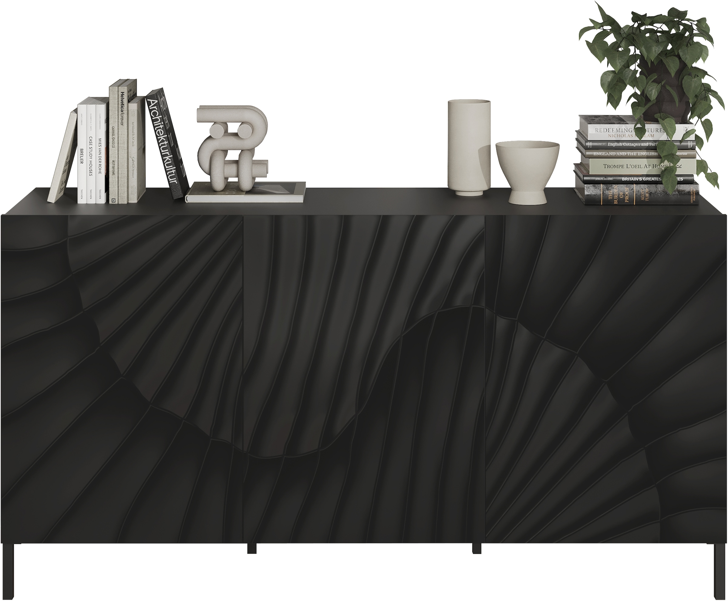 INOSIGN Sideboard »Snake Breite 181 cm, moderne Kommode mit 3 Türen«, Anrichte mit viel Stauraum, Front mit besonderem Siebdruck