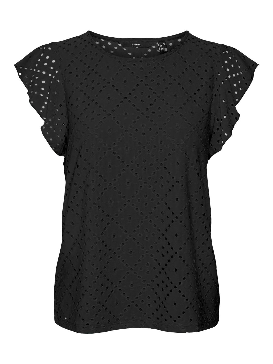 Vero Moda Rundhalsshirt »VMTASSA SL FRILL TOP NOOS«