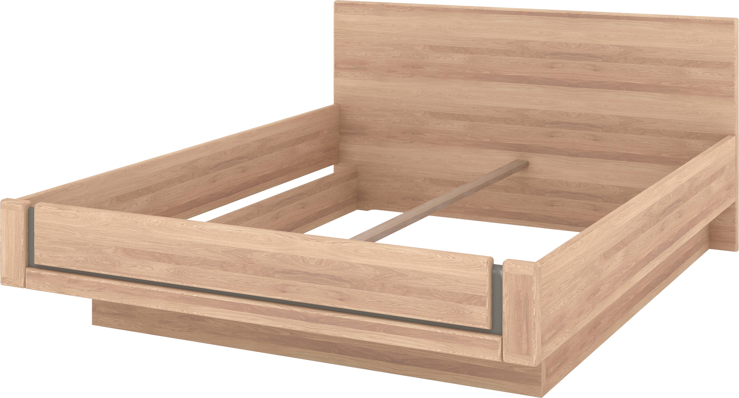 Musterring Holzbett »Sorrent, Bettgestell, Bettrahmen, teilmassiv Eiche«, (MADE IN GERMANY), Eiche teilmassiv, Liegehöhenverstellung, in schwebender Optik