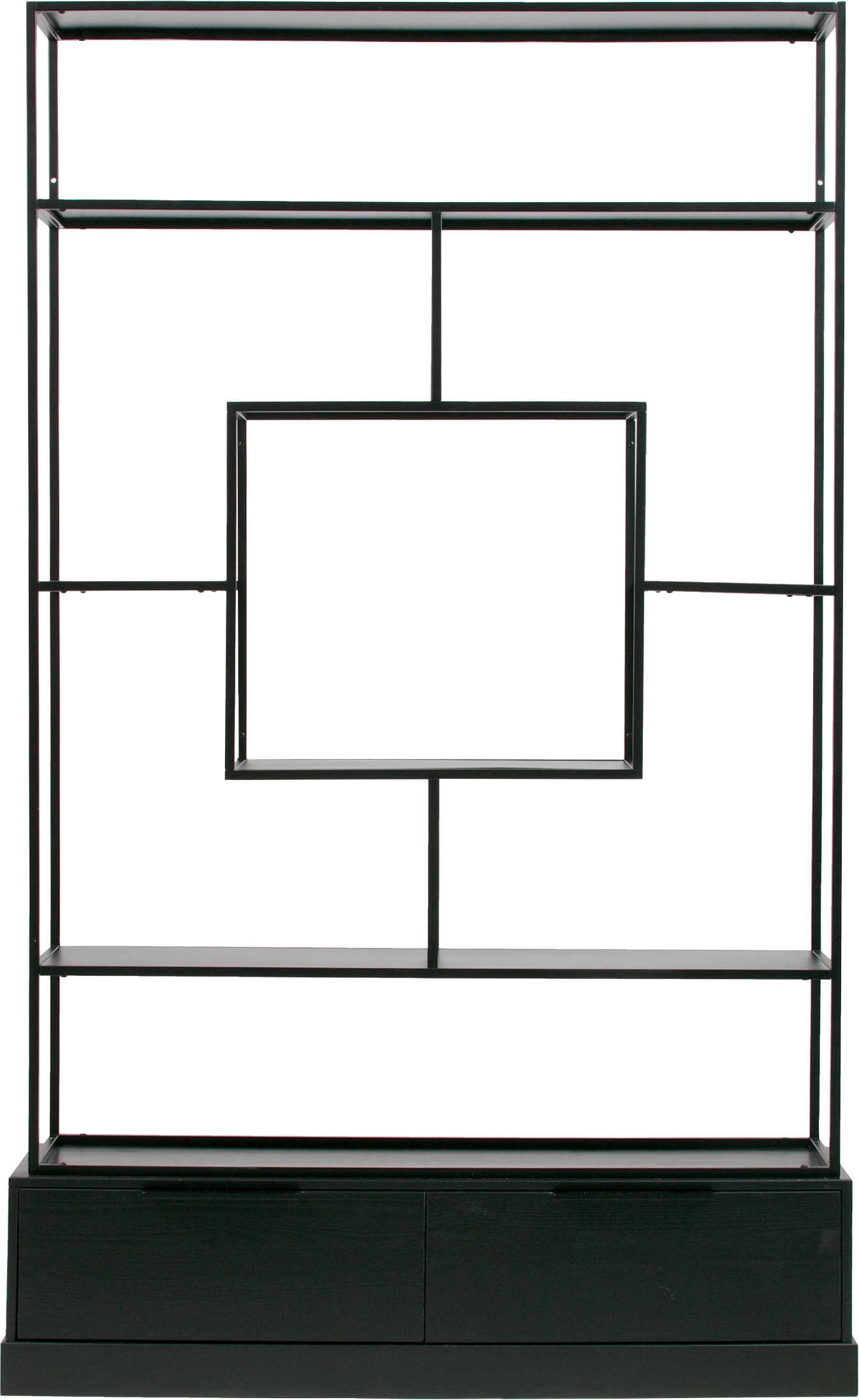 WOOOD Regal »Fons«, mit Schubladen, offen, H 204 cm / B 120 cm