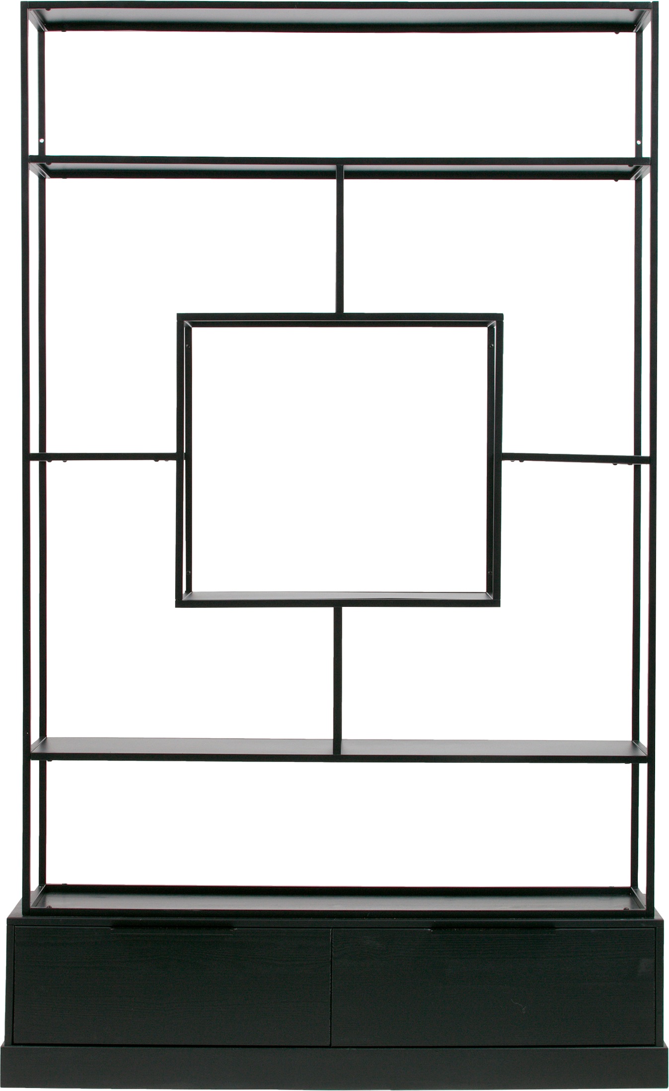 WOOOD Regal »Fons«, mit Schubladen, offen, H 204 cm / B 120 cm günstig online kaufen