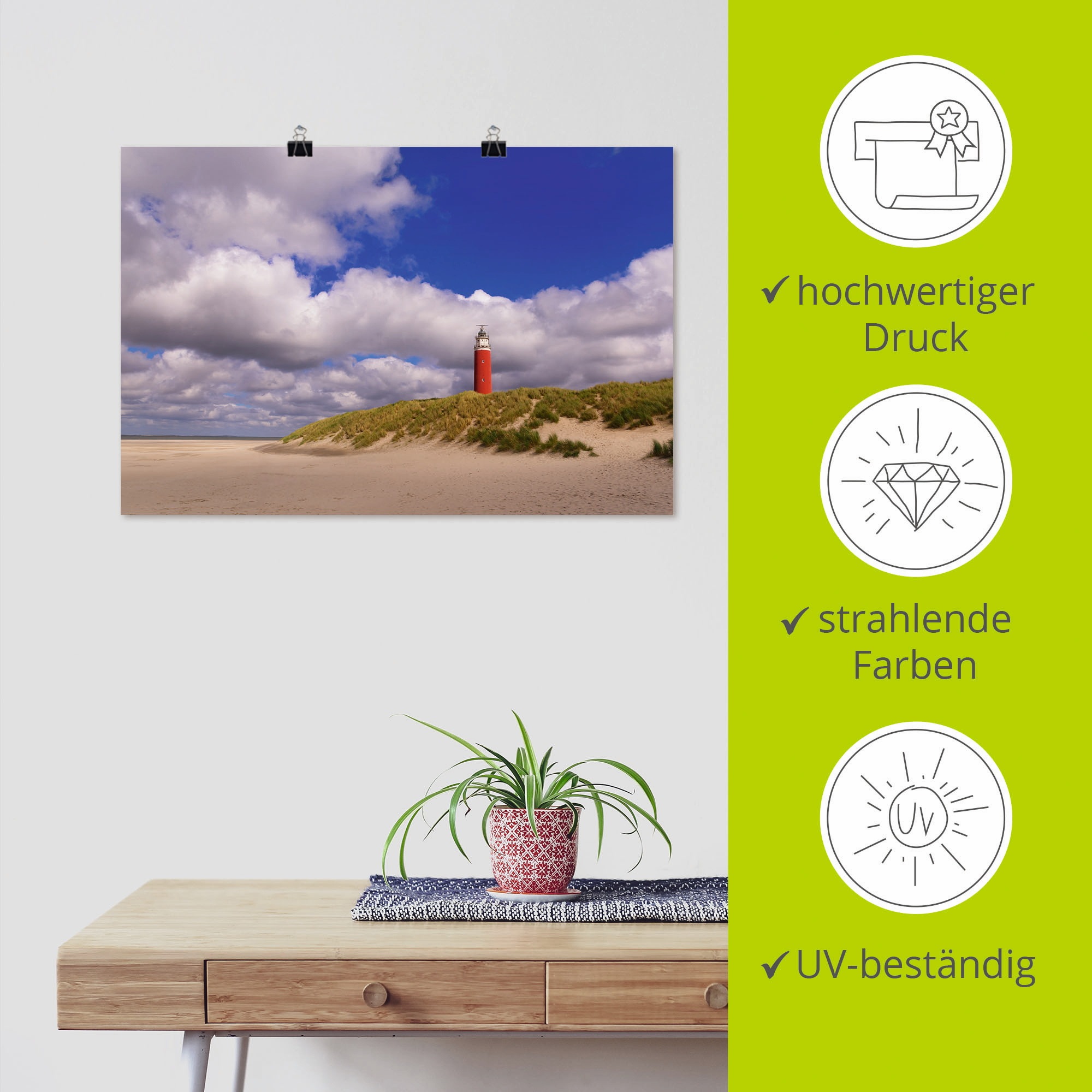 Artland Wandbild »Wolkenimpression am Leuchtturm«, Küste, (1 St.), als Alubild, Outdoorbild, Poster in verschied. Größen