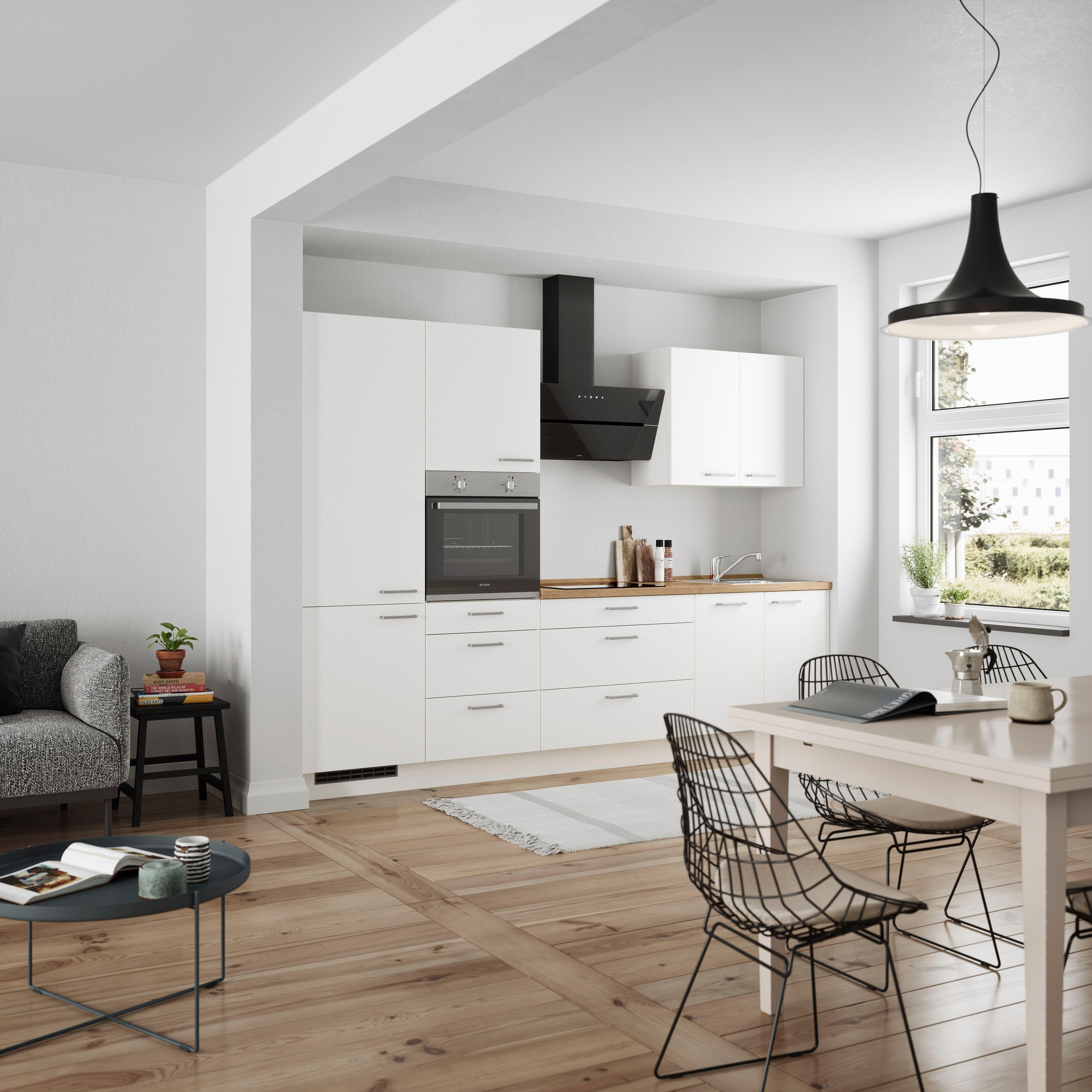 nobilia® Küchenzeile »"Touch II"«, vormontiert, Ausrichtung wählbar, Breite 300 cm, wahlw. mit E-Geräten