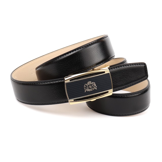 Anthoni Crown Ledergürtel, Schließe goldfarben mit Anthoni Crown Logo  online bei