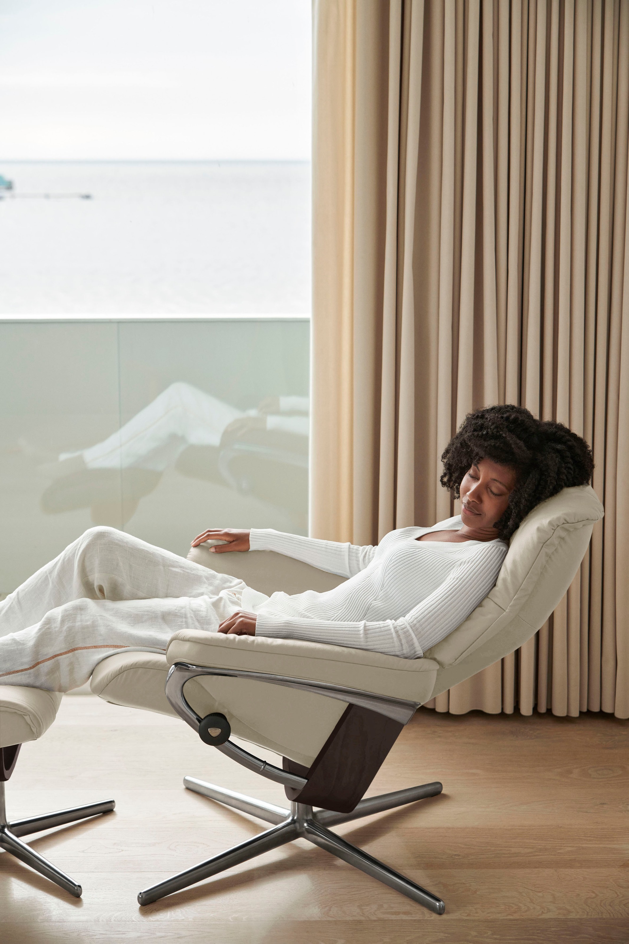 Stressless® Fußhocker »Mayfair«, mit Cross Base, Größe S, M & L, Holzakzent Wenge