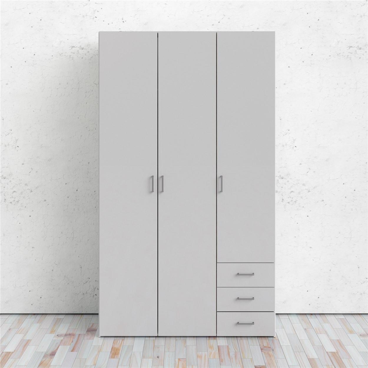 Home affaire Kinderkleiderschrank, Mit viel Stauraum, graue Stangengriffe, Gr. ca. 200,4 x 115,8 x 49,5 cm