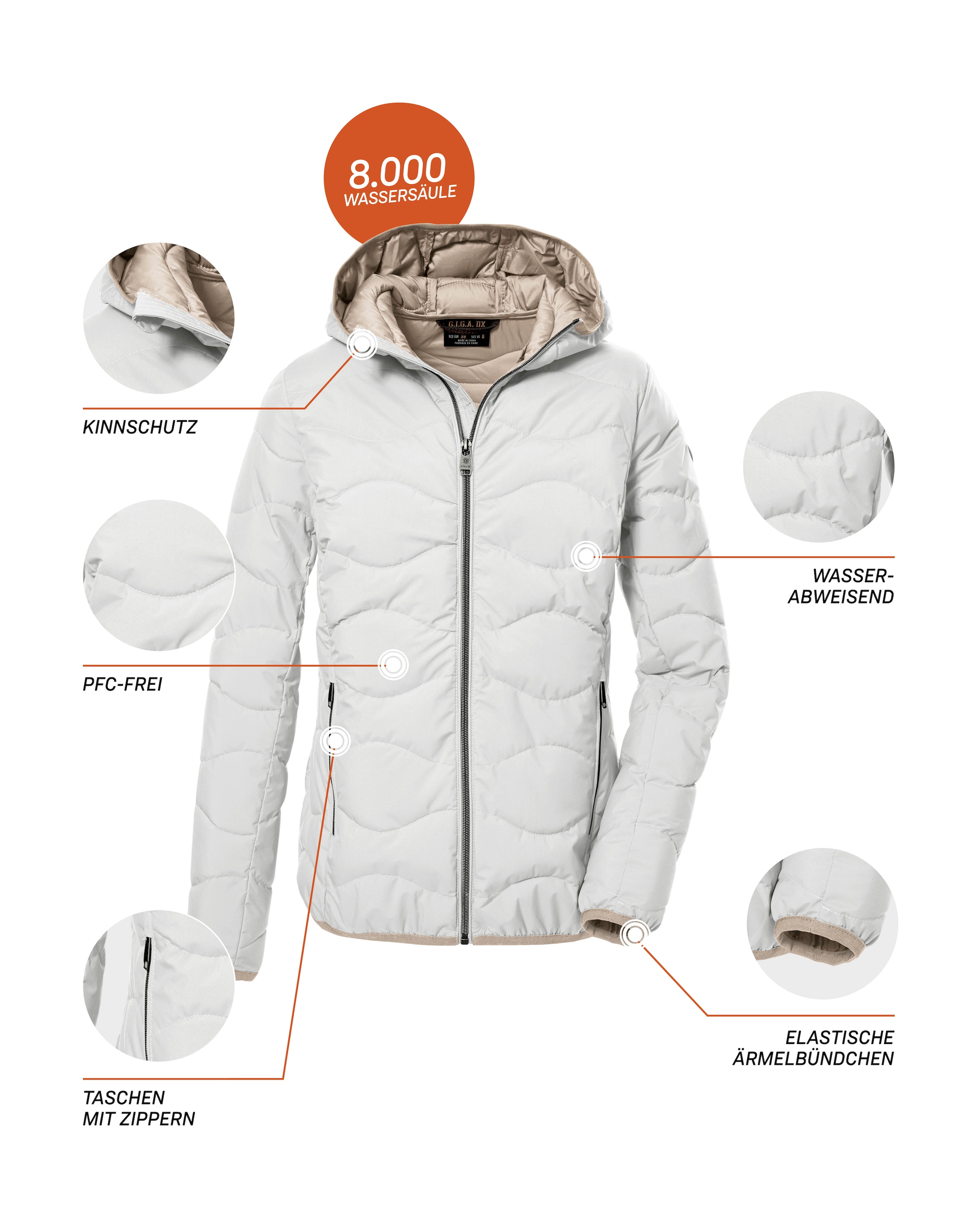 G.I.G.A. DX by killtec Steppjacke »GW 21 WMN QLTD JCKT«, Elegante, wasserabweisende Damenjacke aus recycelten Materialien