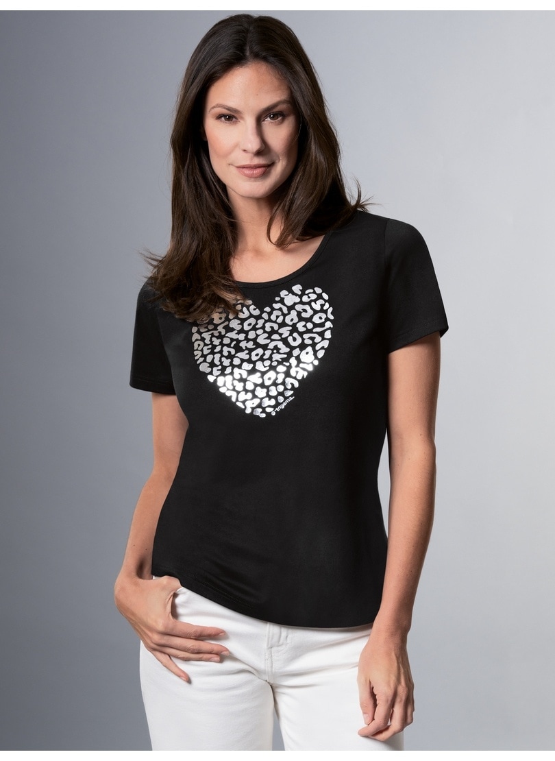 Trigema T-Shirt »TRIGEMA T-Shirt Herz Leo-Print-Look« im online kaufen
