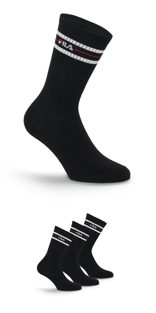Fila Socken »UNISEX LIFESTYLE PLAIN SOCKS« 3 Paar, 3 Paar tlg. mit Logo-Schriftzug