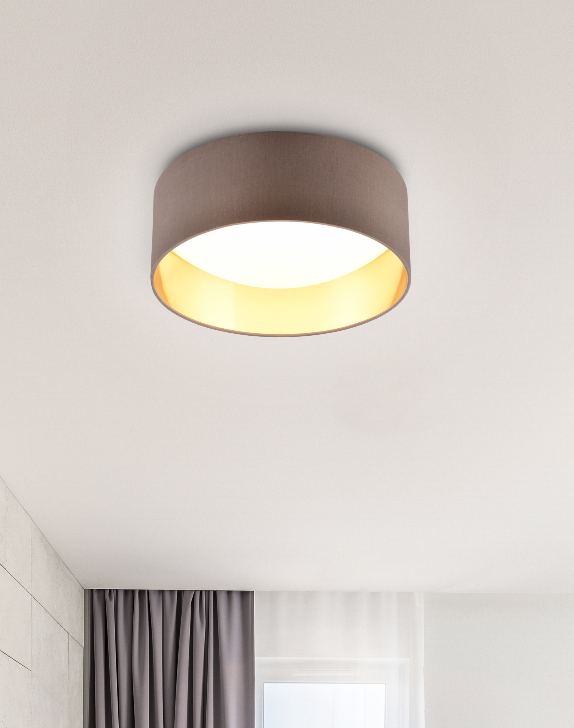 REALITY Leuchten LED Deckenleuchte »LOCARNO, runde LED Deckenlampe mit Stof günstig online kaufen