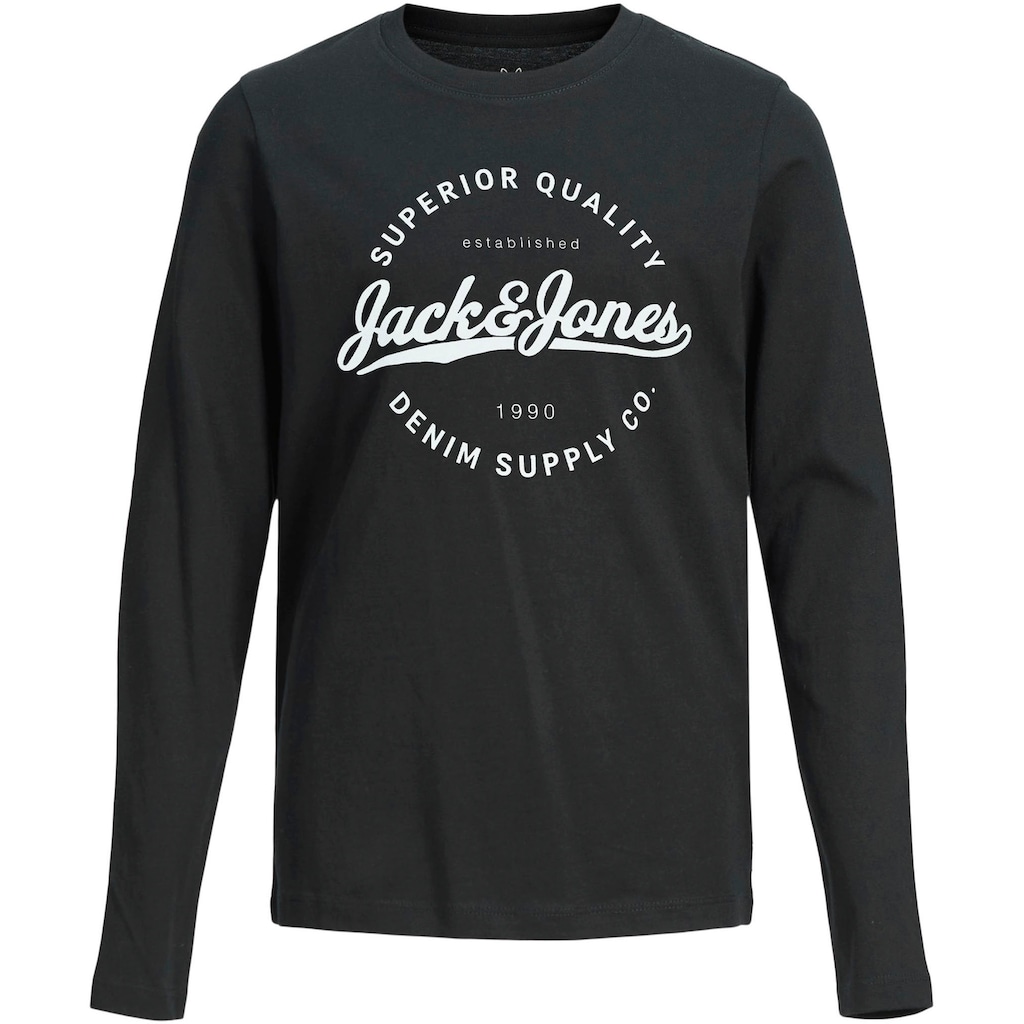 Jack & Jones Junior Langarmshirt »JJSTANLI TEE LS CREW NECK 2PK MP JNR«, (Packung, 2er-Pack)