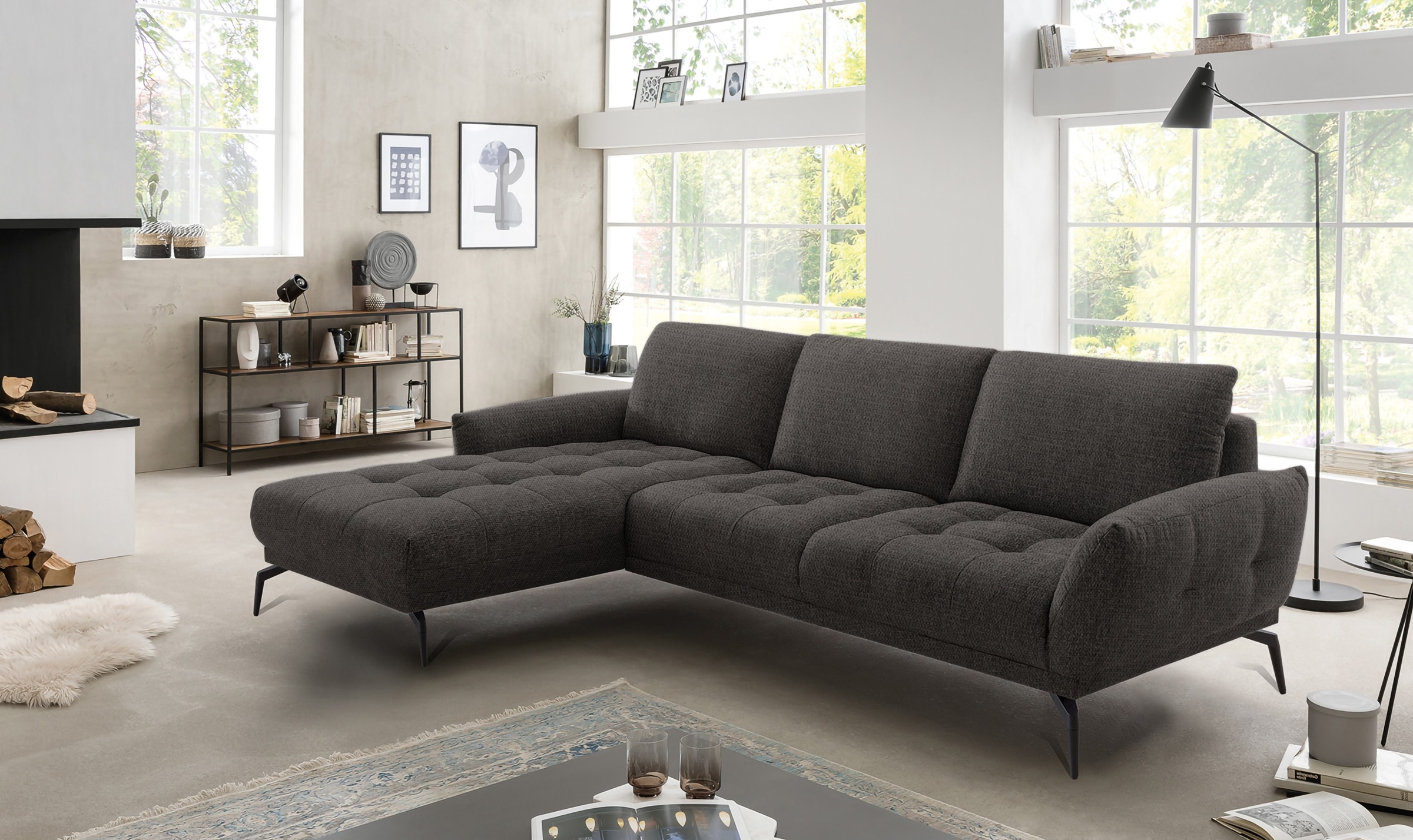 exxpo - sofa fashion Ecksofa »NICEA erstklassiger Sitzkomfort, L-Form, bode günstig online kaufen
