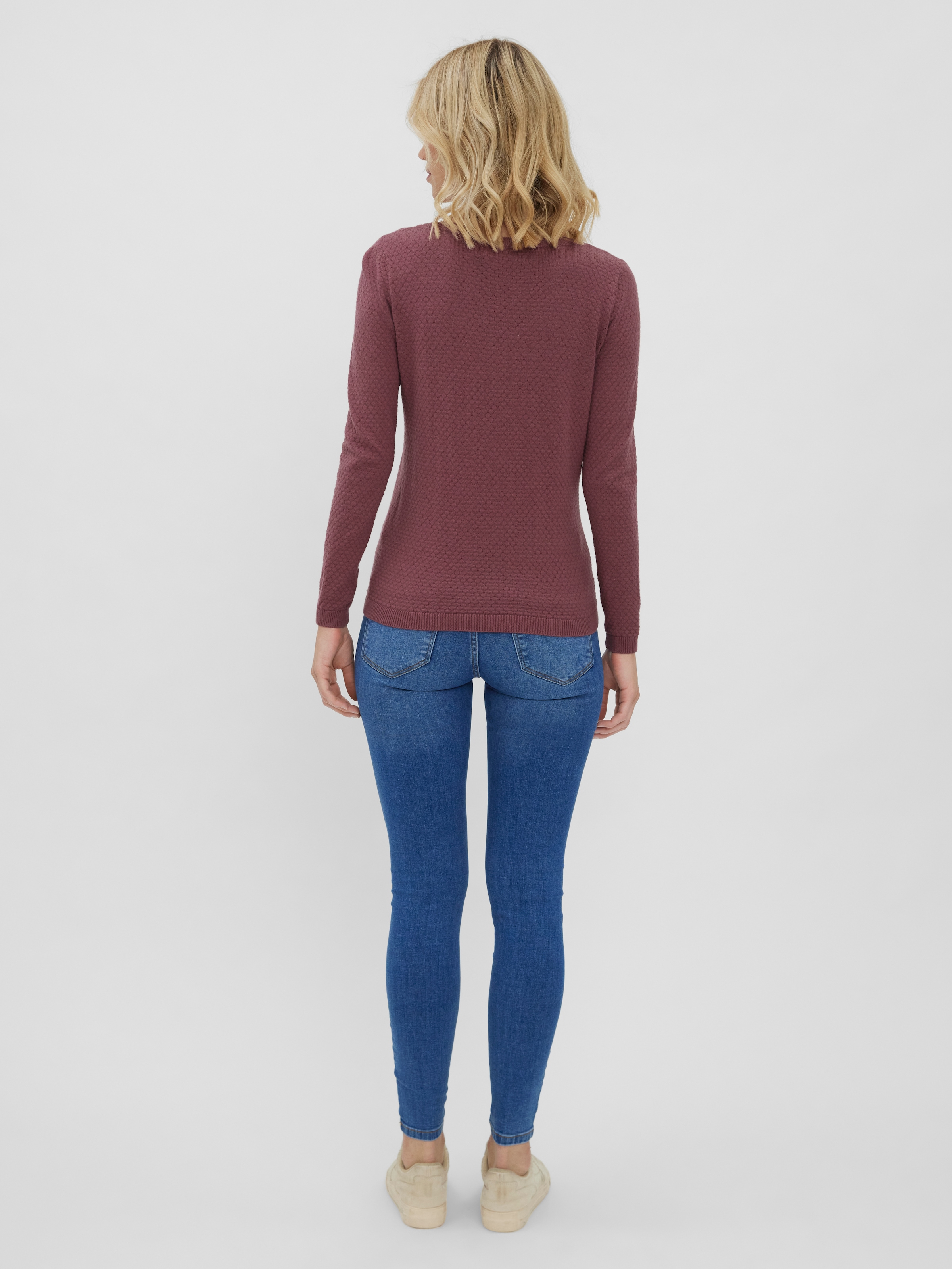 Vero Moda Rundhalspullover »VMCARE STRUCTURE LS O-NECK BLOU NOOS«, mit Strukturmuster