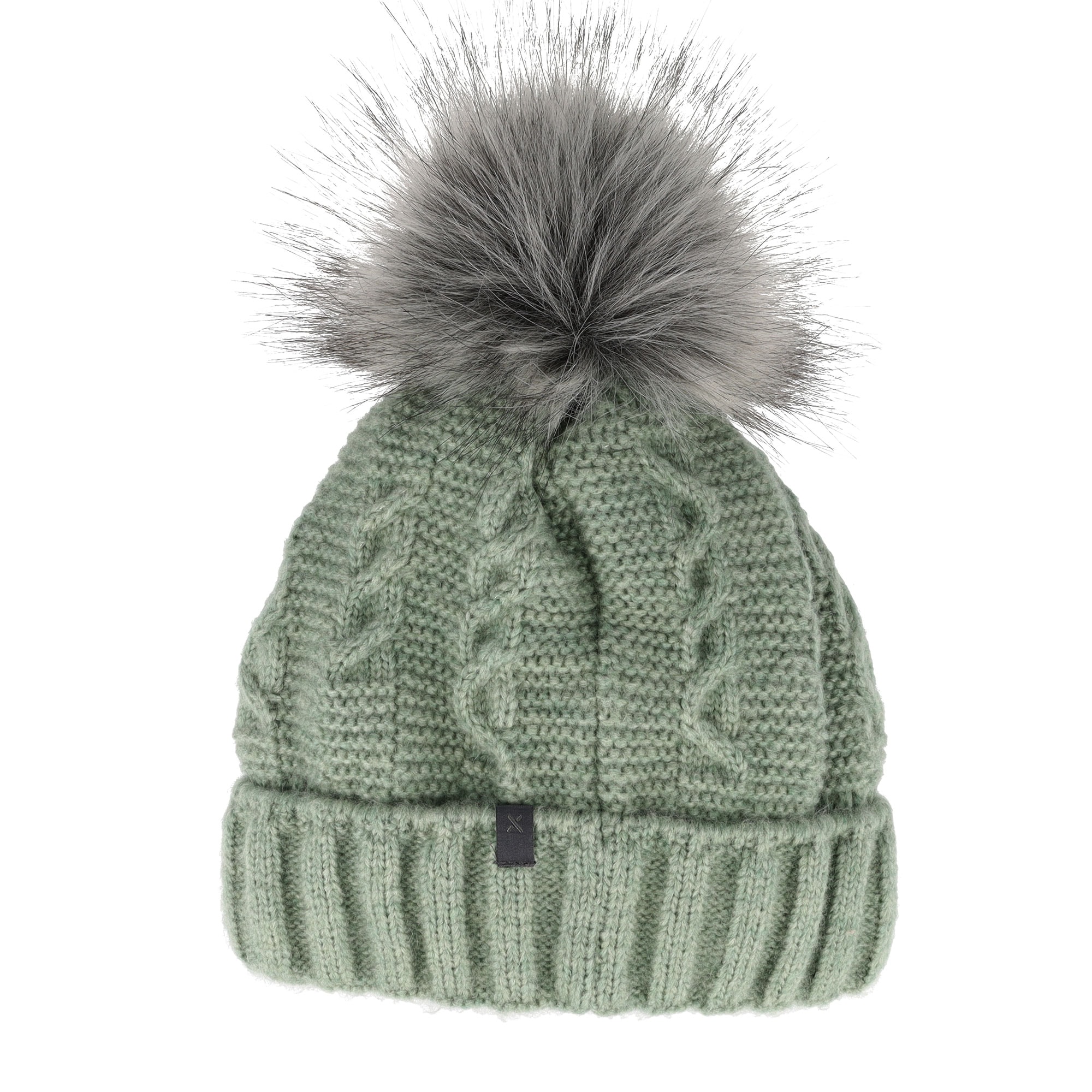 MAXIMO Strickmütze, angenehmer Materialmix, gefüttert, Bommel, breiter Umschlag