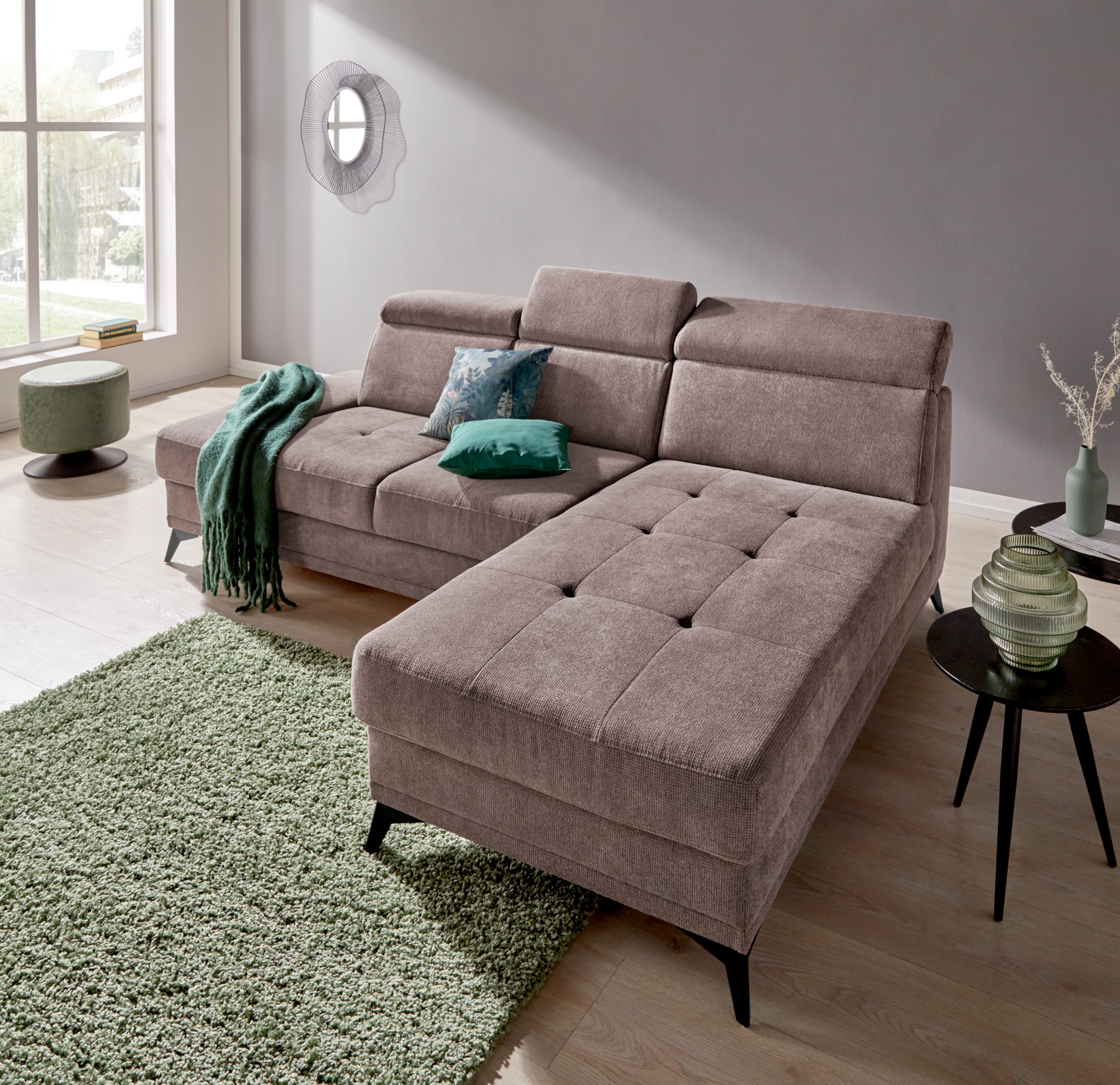 Home affaire Ecksofa »Cardiz L-Form« inkl.Kopfteilverstellung und Federkern günstig online kaufen