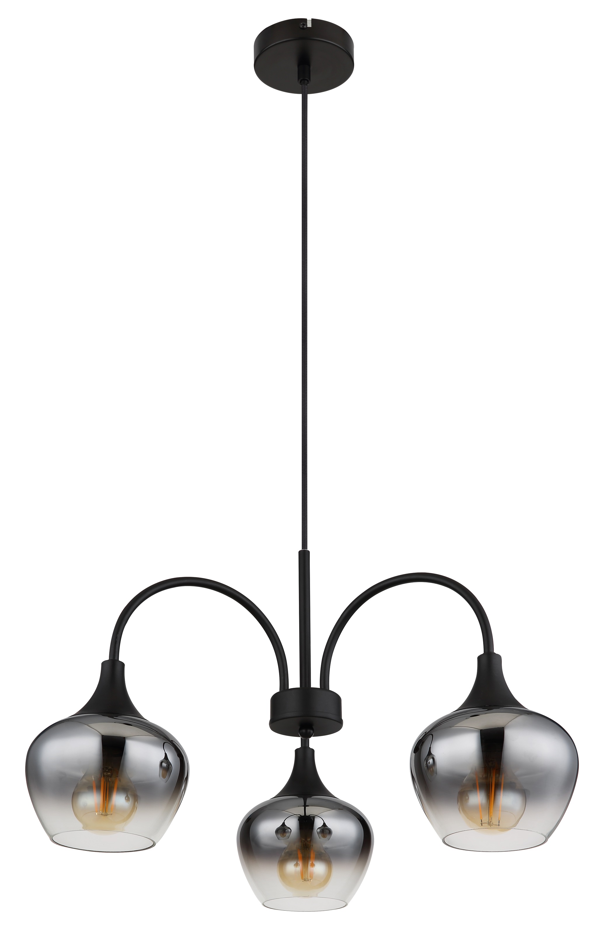 GLOBO LIGHTING Hängeleuchte »MAXY«, Leuchtmittel E27 | ohne Leuchtmittel, Hängelampe/Pendelleuchte/Glas rauchfarben/Höhe kürzbar/Esstisch