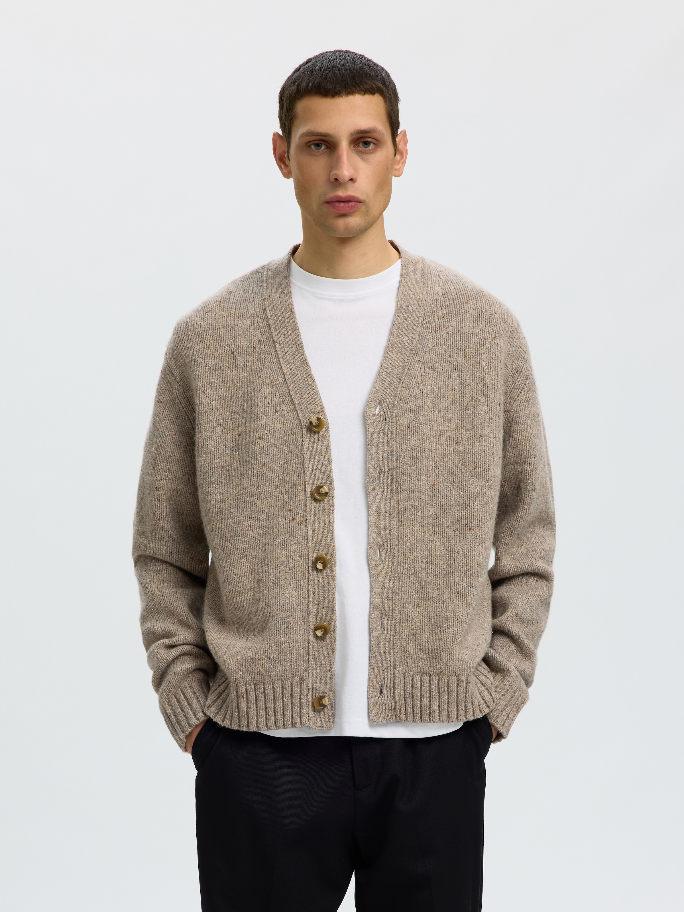 SELECTED Strickjacke »SLMCODY LS KNIT CARDIGAN NOOS« Wollmischung, regular fit