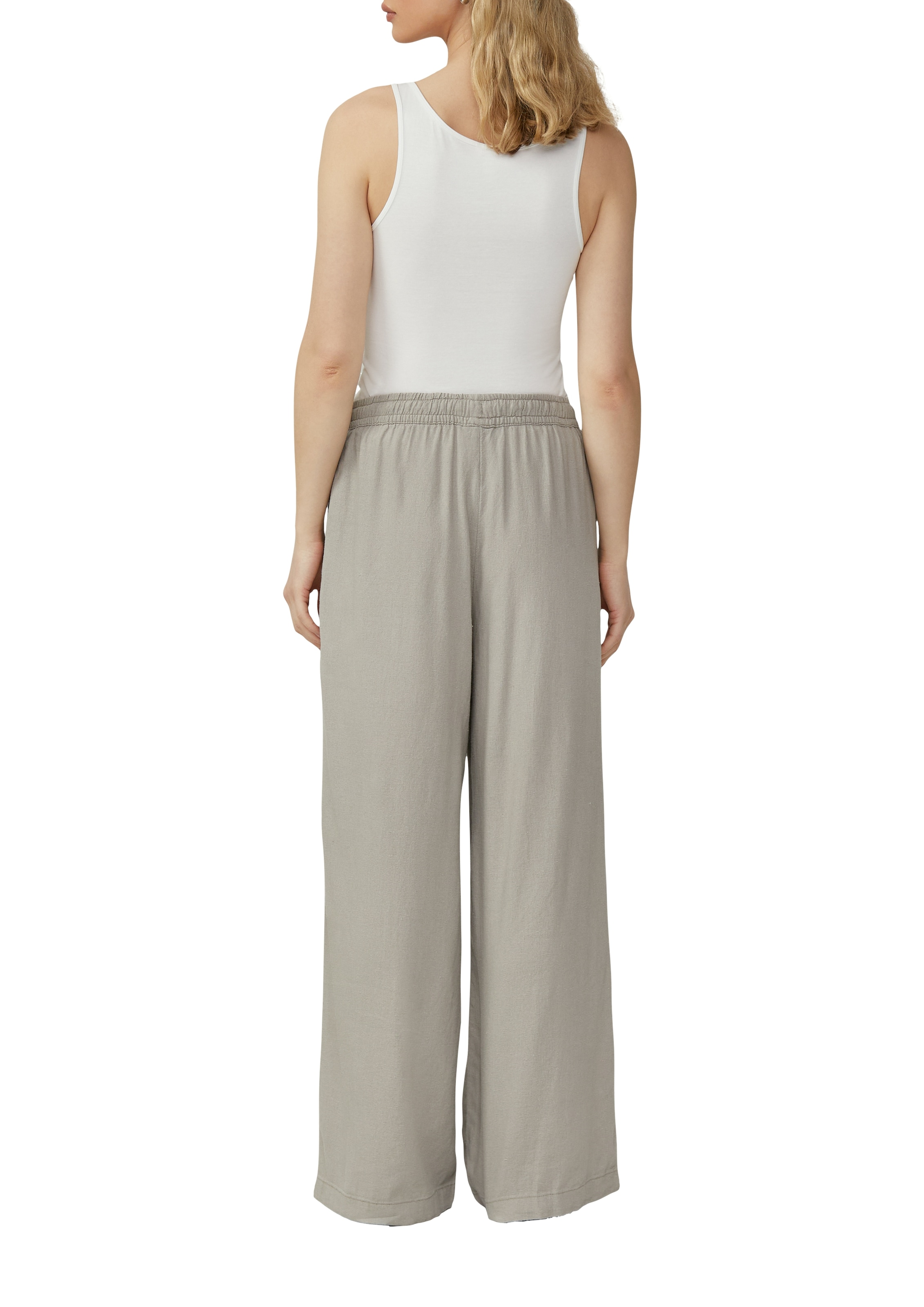 QS Leinenhose, Sommerhose mit elastischem Bund und Tunnelzug