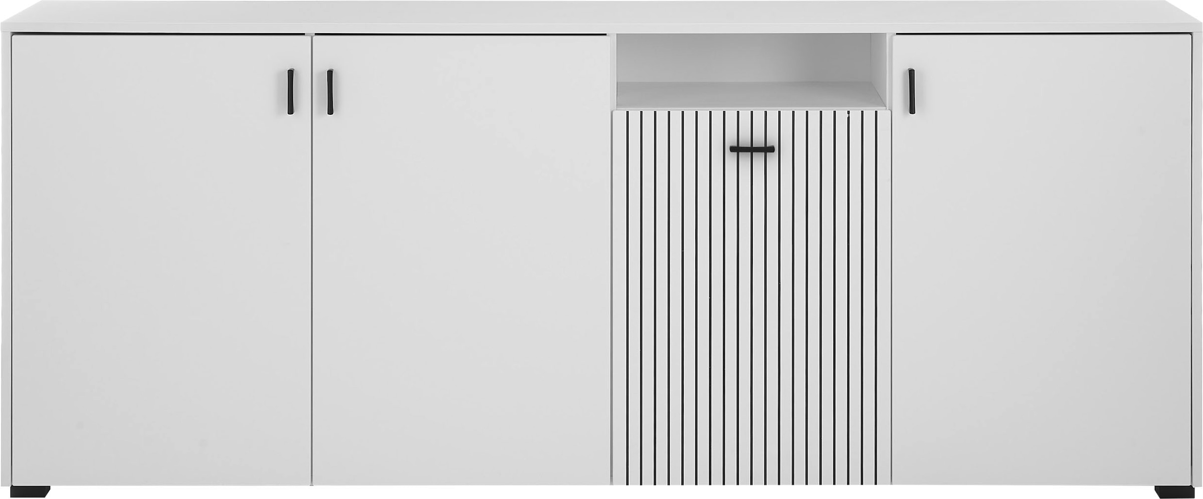 INOSIGN Sideboard »Hudson« in moderner Trendfarbe, Griffe aus Metall (Schwarz), Breite 200 cm