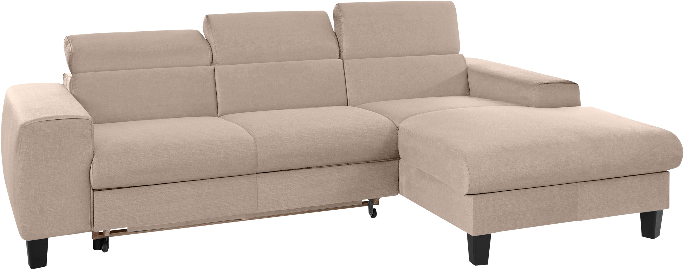 COTTA Ecksofa »Morven L-Form mit Kopfteilverstellung«, wahlweise mit Bettfunktion, Bettkasten & Wireless-Charger