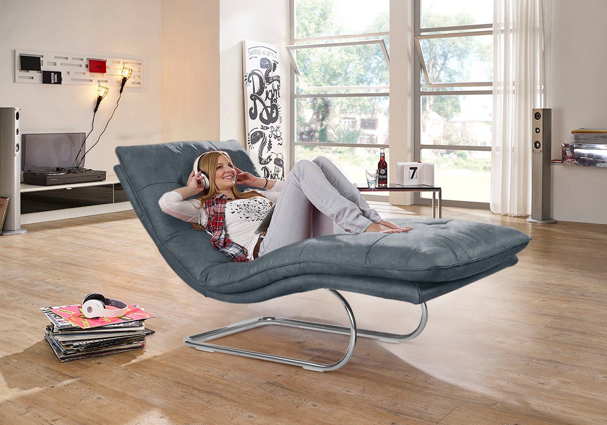 W.SCHILLIG Relaxliege »daily dreams«, in Waffelkissen-Optik, wahlweise mit Motor, Freischwingergestell