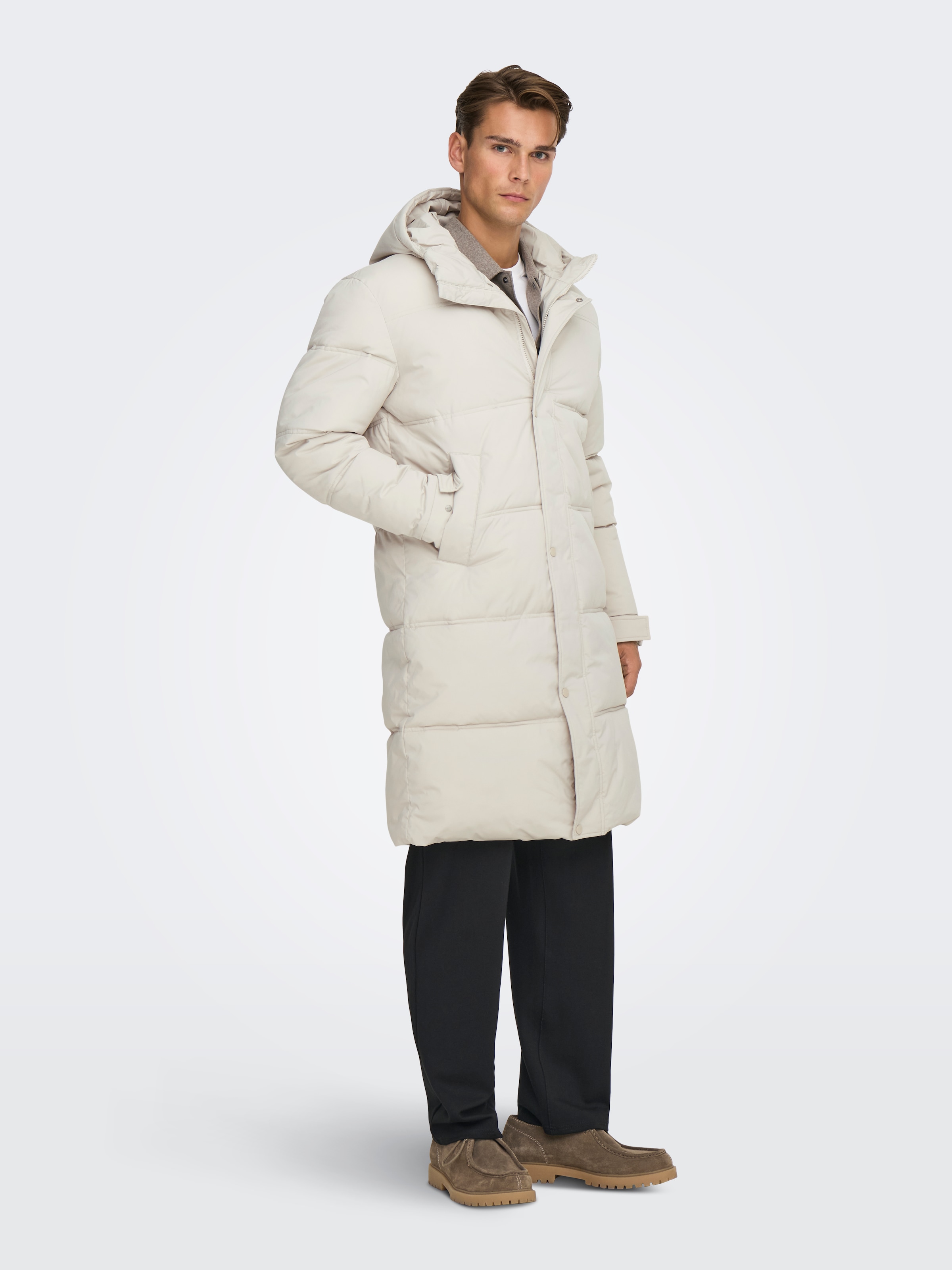 ONLY & SONS Steppjacke »ONSSEUL LONG PUFFER OTW« mit Kapuze