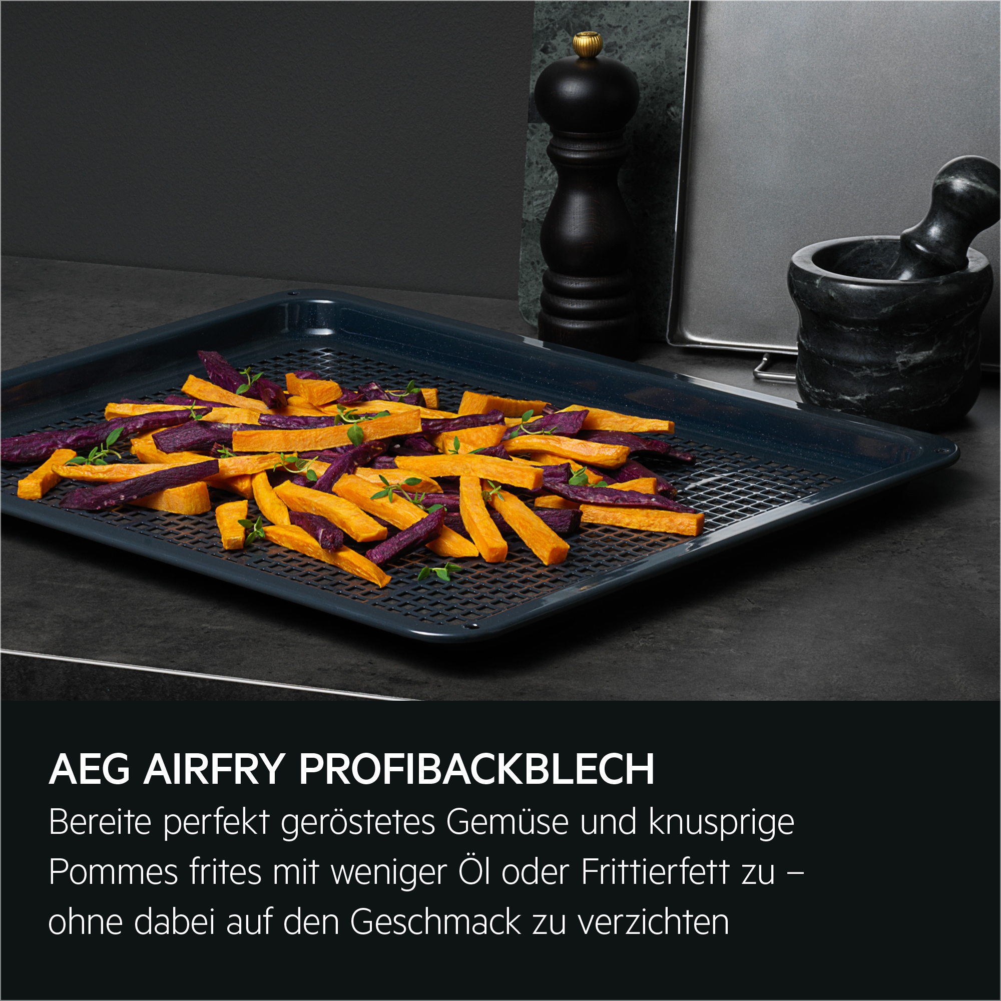 AEG Backblech »AirFry Tray Backblech A9OOAF00«, perfekt geröstetes Gemüse und knusprige Pommes frites mit weniger Öl