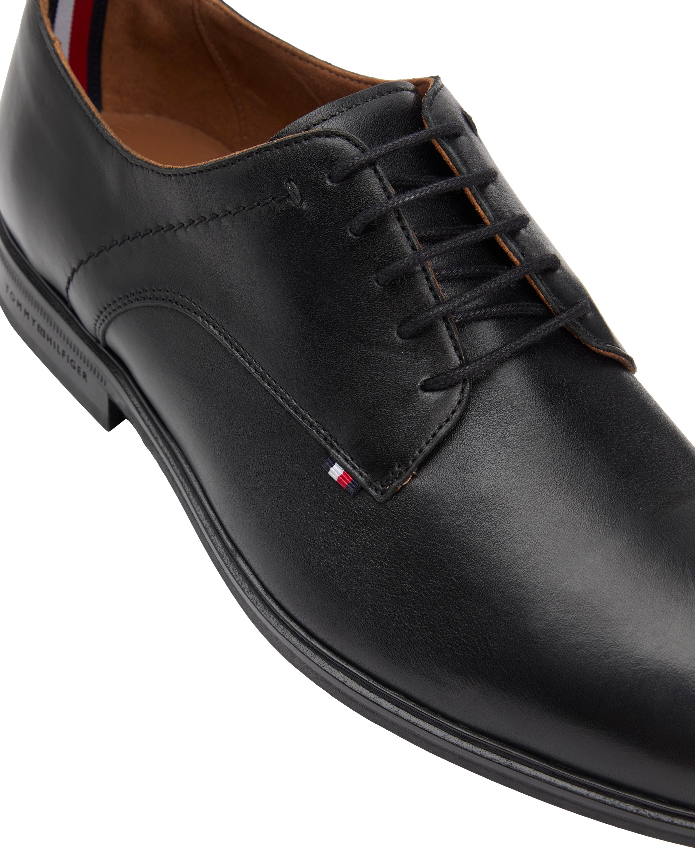 Tommy Hilfiger Schnürschuh »HILFIGER THUNIT LTH SHOE«, Blockabsatz, Businessschuh, Abendschuh in edlem Used Look