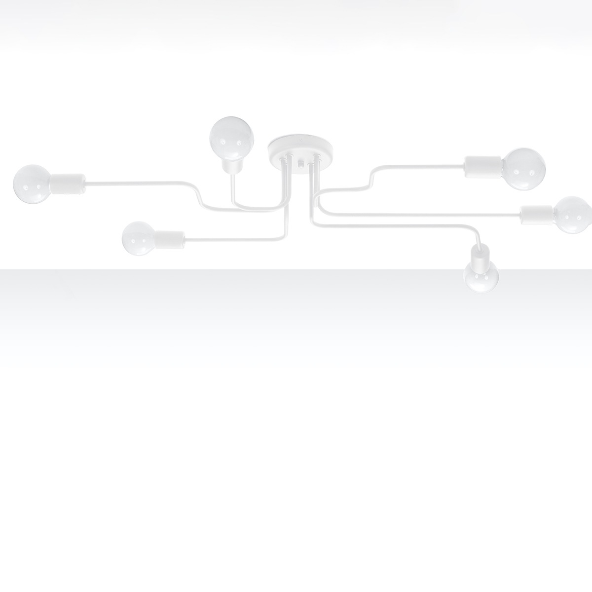SOLLUX lighting Deckenleuchte »Kronleuchter VECTOR 6 weiß«, 6 flammig, Leuc günstig online kaufen