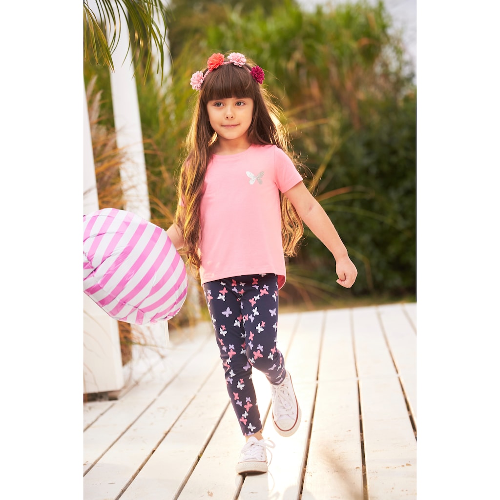 KIDSWORLD Leggings »für kleine Mädchen«, (Packung, 3 tlg., 3er-Pack), mit unterschiedlichen Mustern und Farben