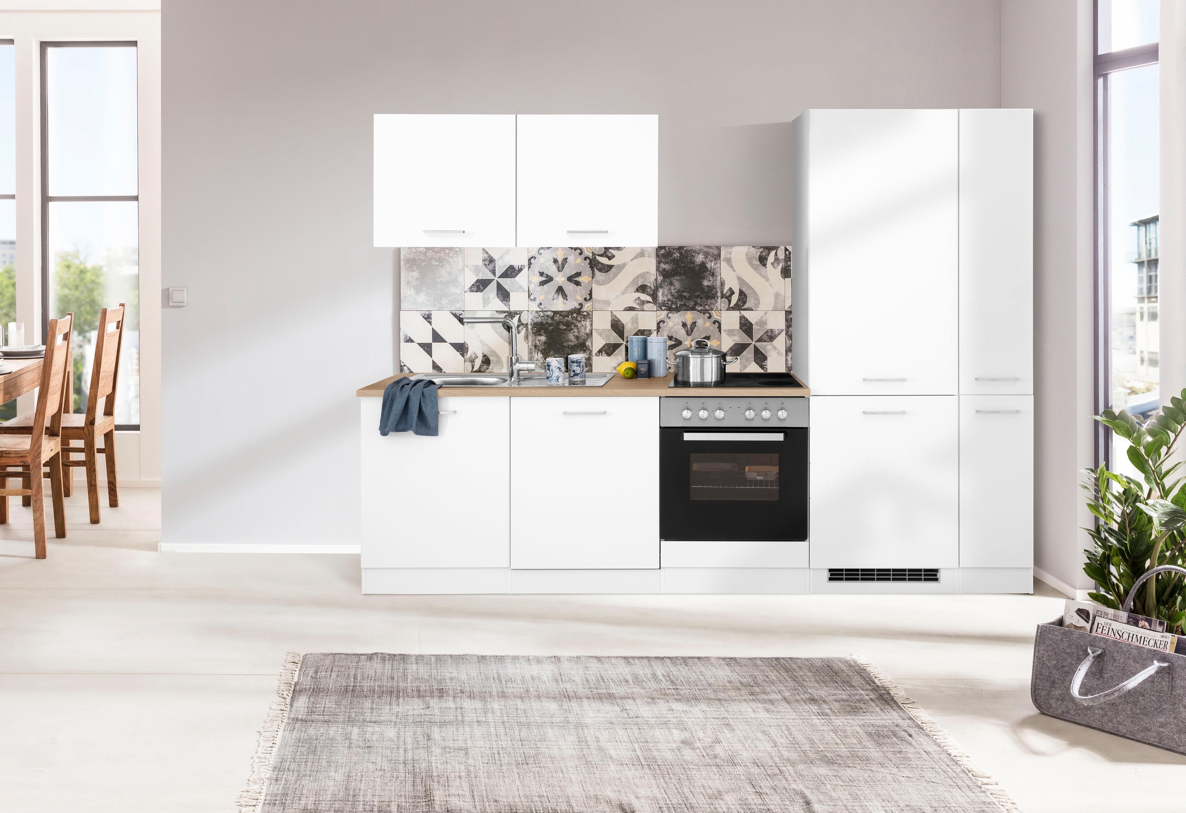 HELD MÖBEL Küchenzeile »Visby«, ohne E-Geräte, 270 cm, für Kühl/ Gefrierkombination und Geschirrspüler auf Raten bestellen