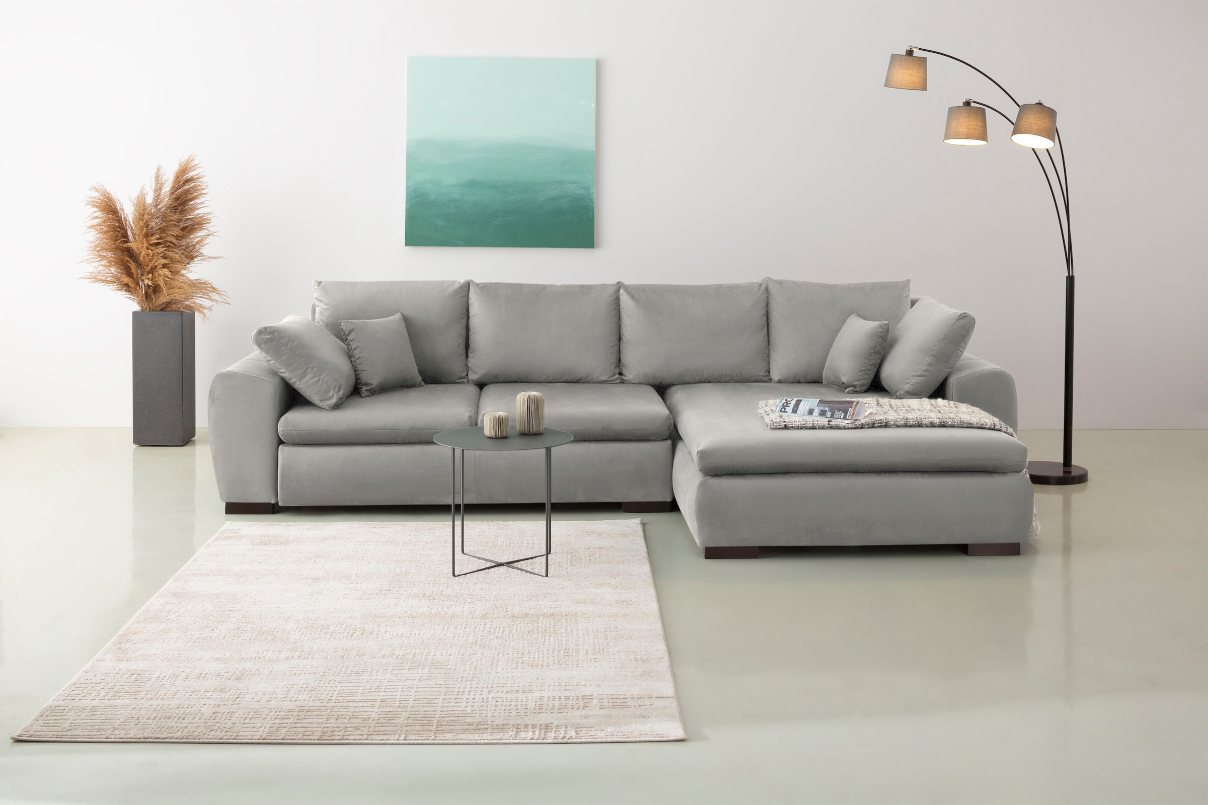 Home affaire Ecksofa »Cara Mia L-Form, B: 325 cm« mit 4 Zierkissen, optiona günstig online kaufen