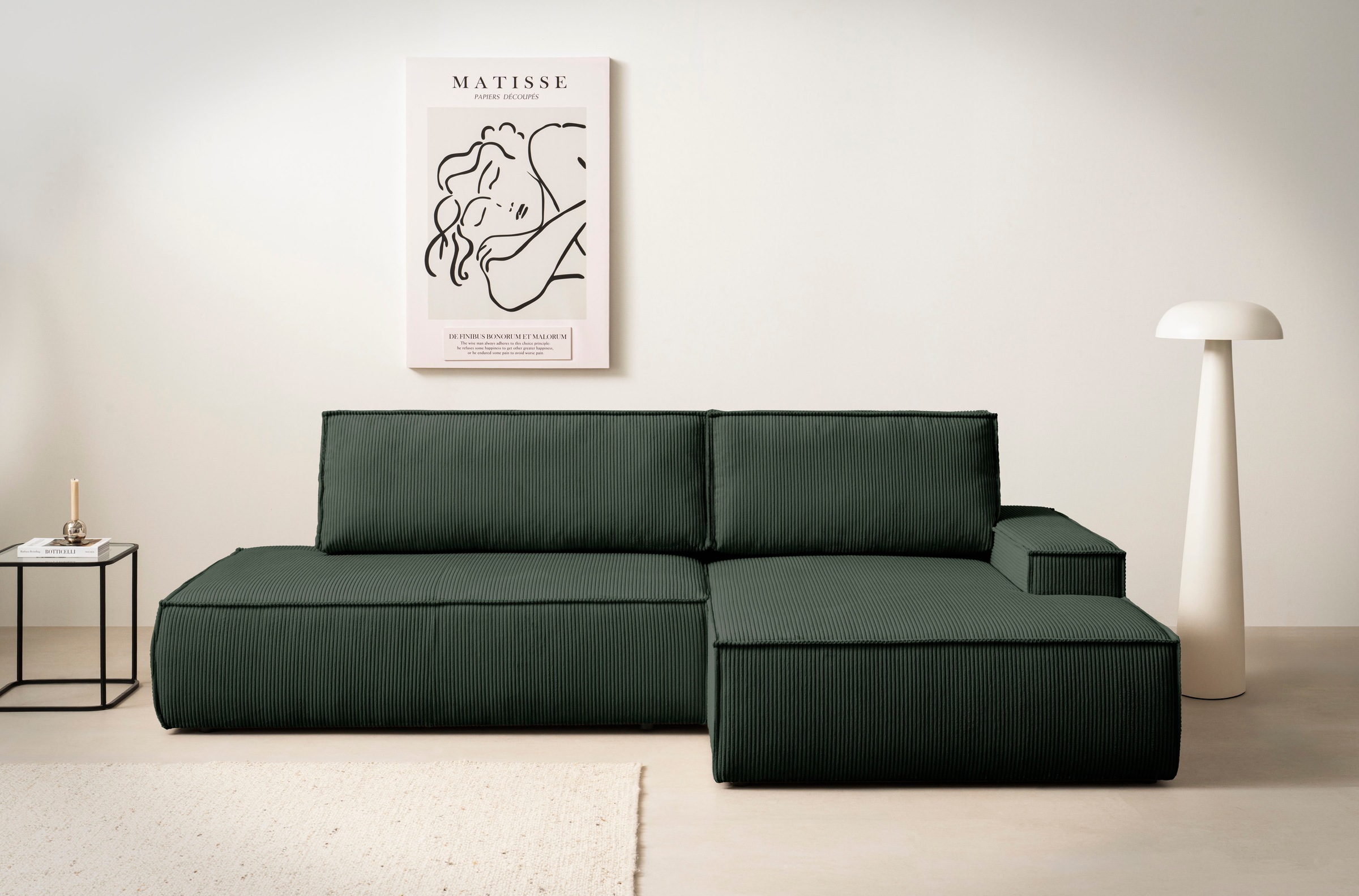 Home affaire Ecksofa »SHERWOOD, Schlafsofa in L-Form offen (275cm), Cord, L günstig online kaufen