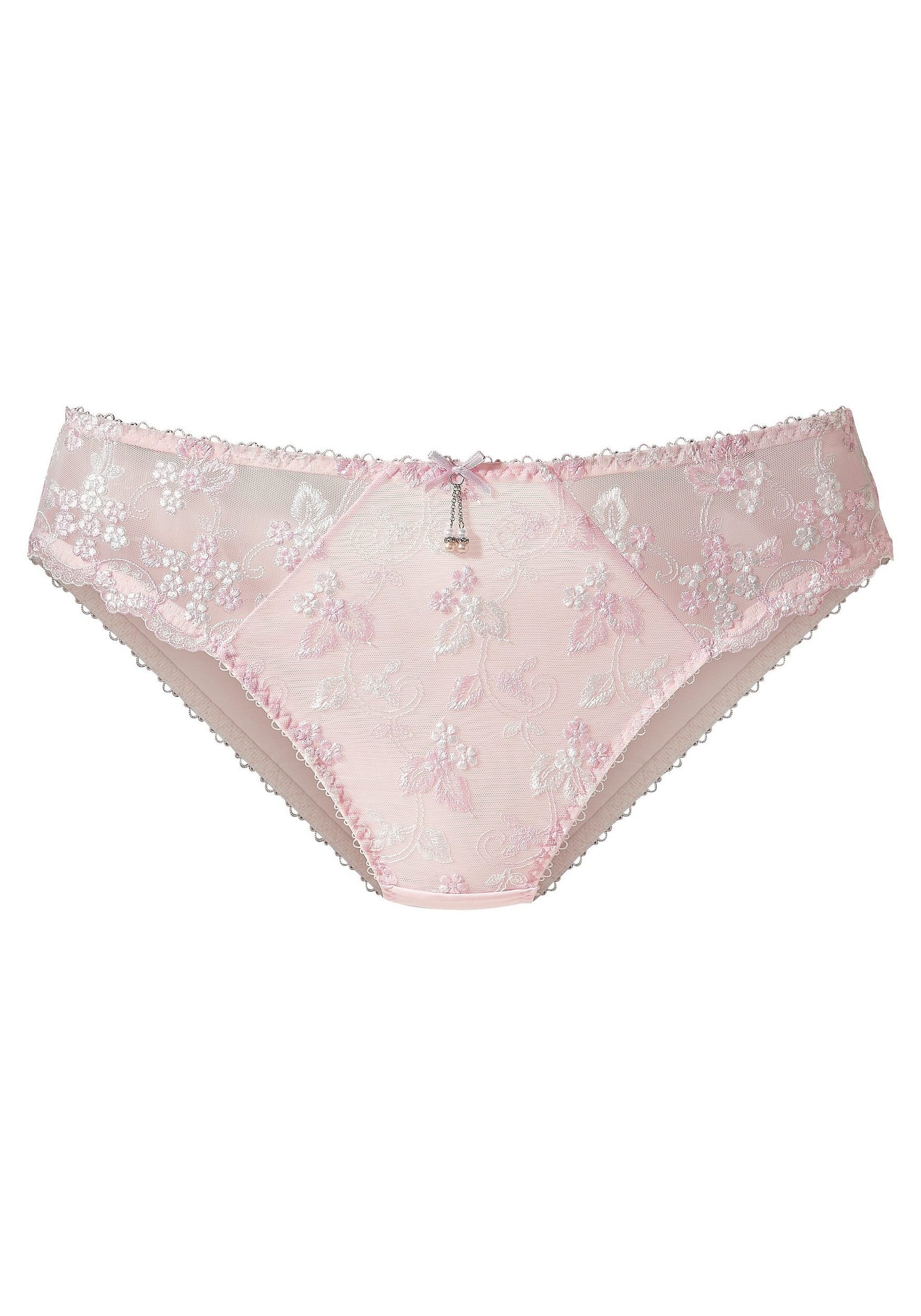 LASCANA Slip, Dessous mit schöner Blümchen-Stickereispitze