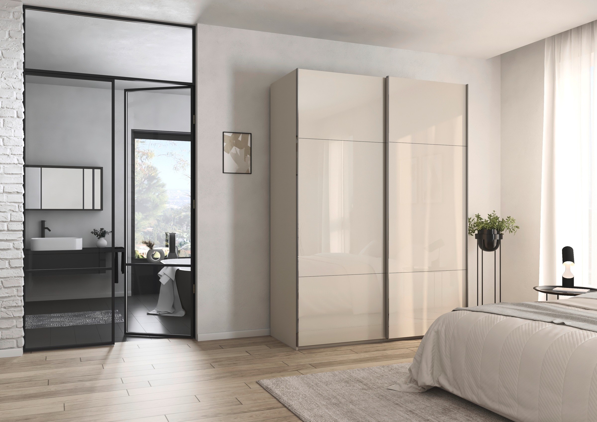 rauch Schwebetürenschrank »Kleiderschrank Schrank Garderobe Schlafzimmerschrank CONTIDO«, (in 3 verschiedenen Ausstattungen BASIC/CLASSIC/PREMIUM), aus hochwertigem Material in 6 Breiten 2 Griff-Farben MADE IN GERMANY