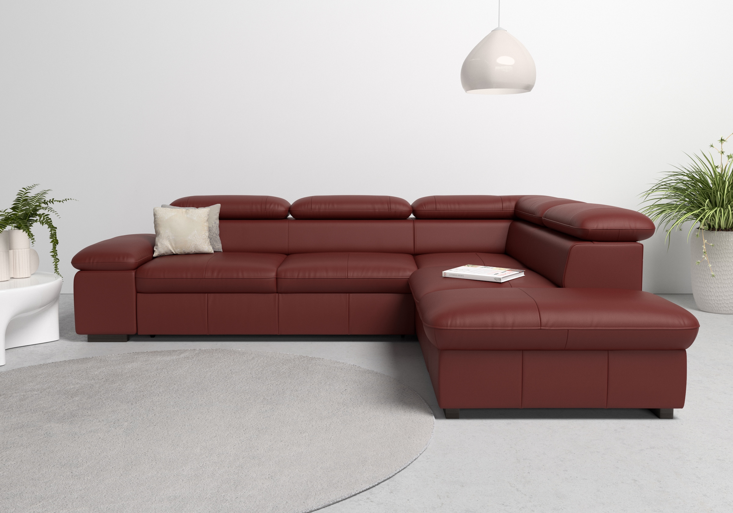 Home affaire Ecksofa »Alberto L-Form«, mit Kopfteilverstellung, wahlweise mit Bettfunktion