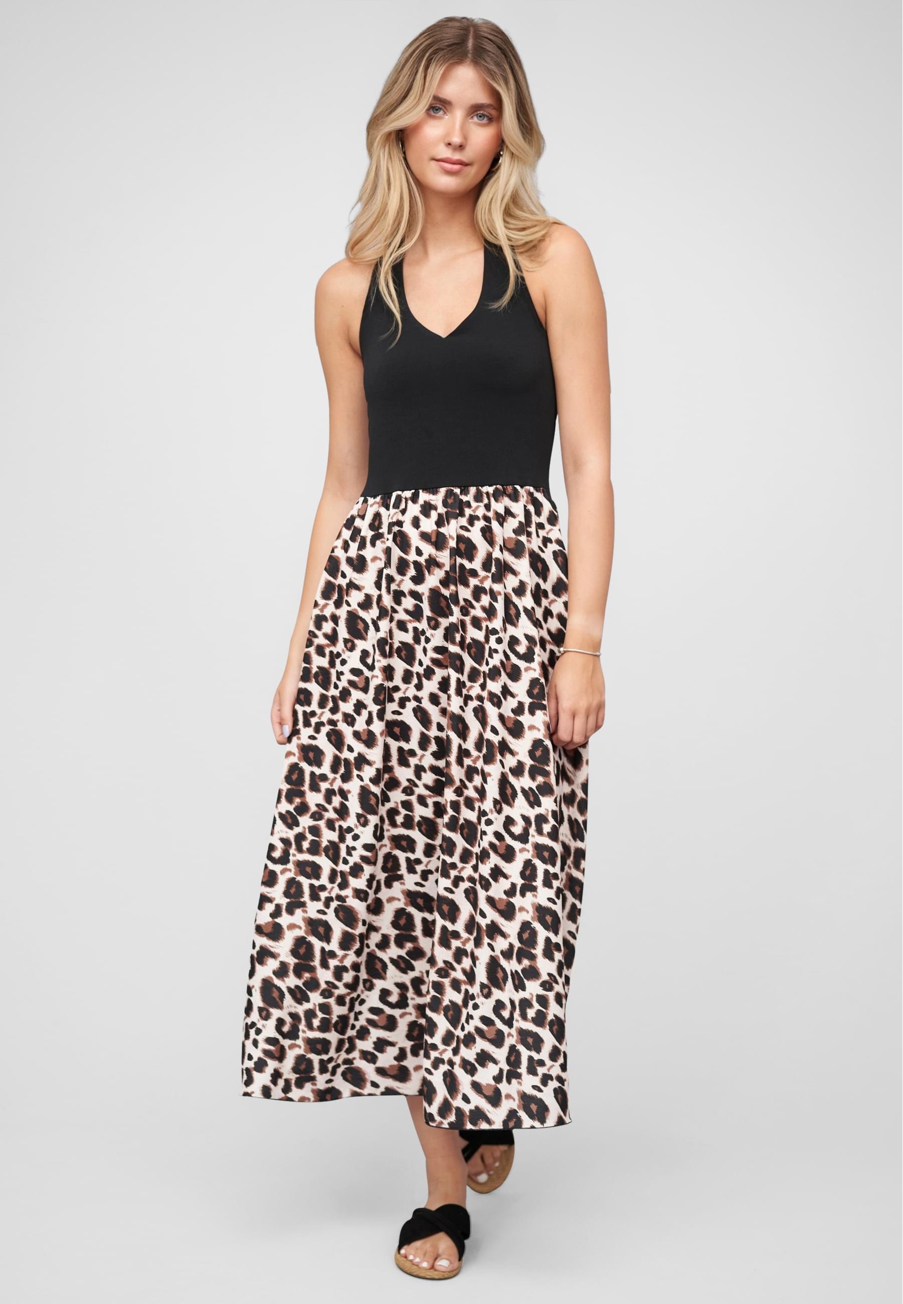 CLOUD 5IVE Shirtkleid »CLOUD 5IVE Maxi Neckholder-Dress with leo print« 1 Stk. tlg.