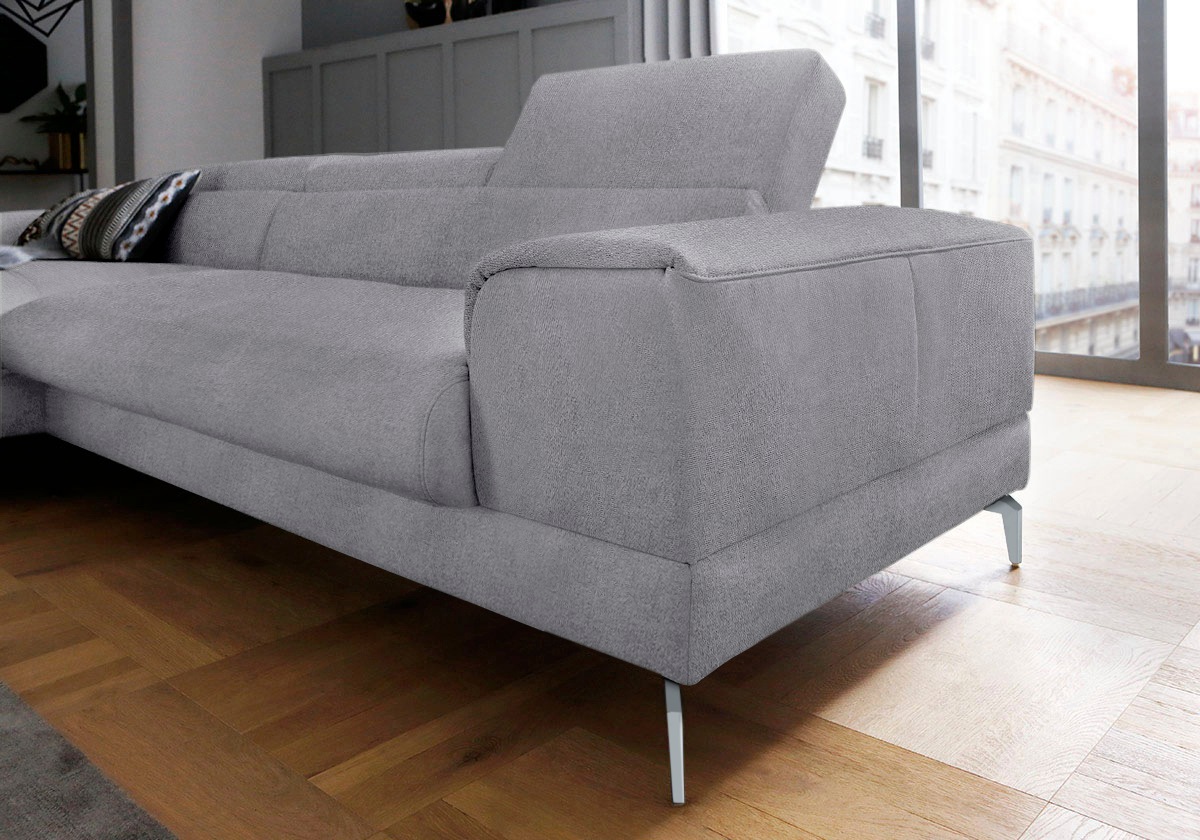 W.SCHILLIG Ecksofa »piedroo, Designsofa mit tollem Sitzkomfort, bequem und elegant, L-Form«, Kopfteilverstellung, wahlweise mit Sitztiefenverstellung, Breite 303cm