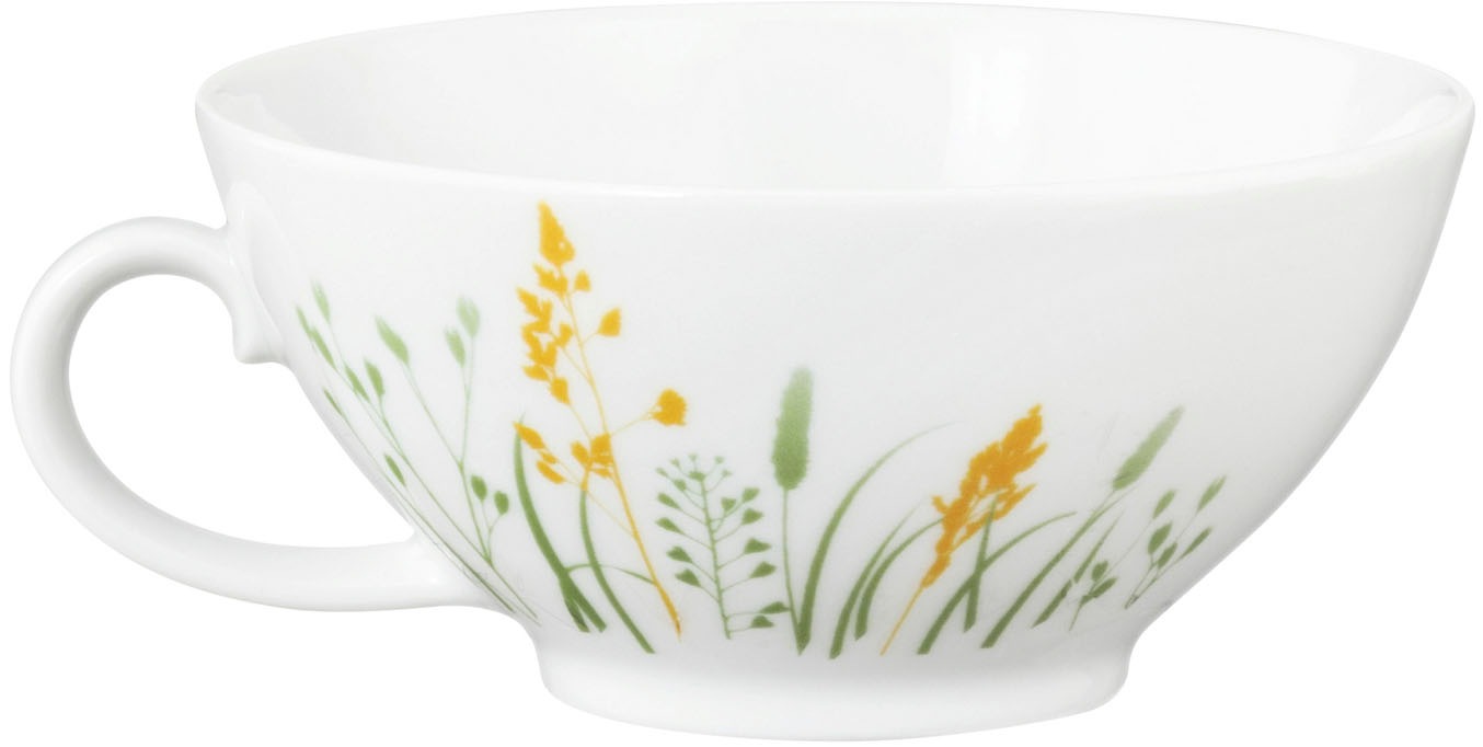 Seltmann Weiden Teeservice »Geschirr-Set, 18 Teile, Liberty Meadow Grasses, klein«, (Set, 18 tlg., 6x Teeobertasse klein 0,14 l, 6x Teeuntertasse, 6x Brotteller), Tassen, Untertassen, Teller, Made in Germany, 18 Teile, für 6 Personen