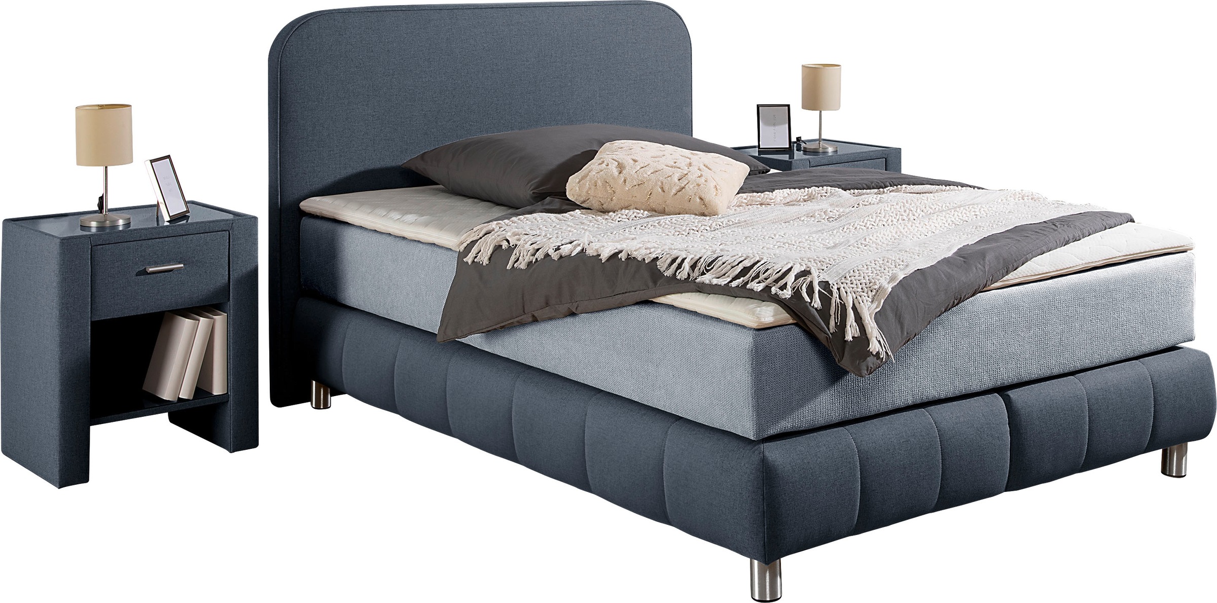 Home affaire Boxspringbett »Cesson, in verschiedenen Breiten«, inkl. Topper günstig online kaufen