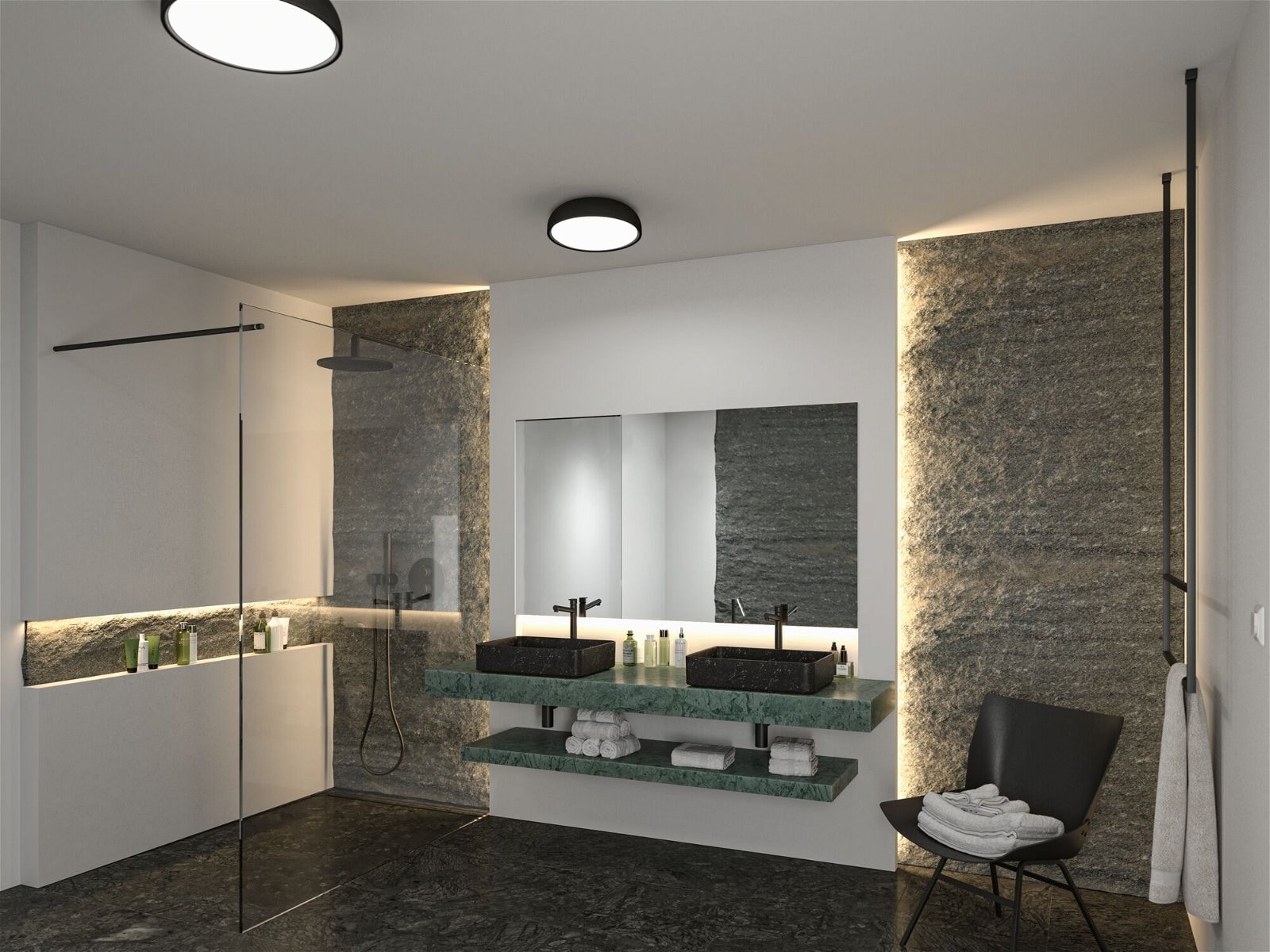 Paulmann LED Deckenleuchte »Selection Bathroom Oka IP44 24W Schwarz 230V  Kunststoff«, 1 flammig-flammig, WhiteSwitch online kaufen