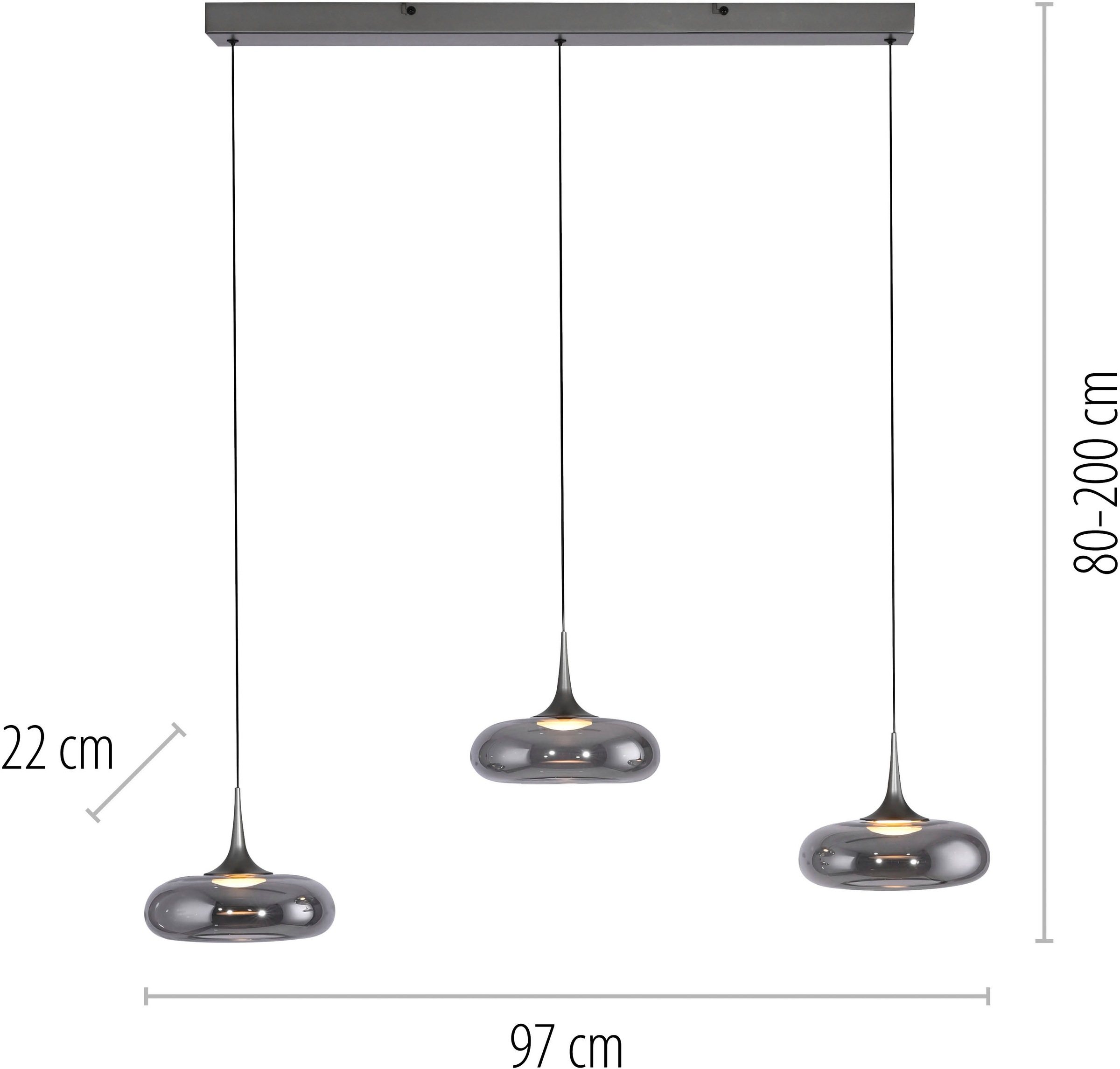 SCHÖNER WOHNEN-Kollektion LED Pendelleuchte »POSH« LED-Board 1 Stk. Warmweiß SCHÖNER WOHNEN Kollektion, SimplyDim, Memoryfunktion, Comfort-Lift