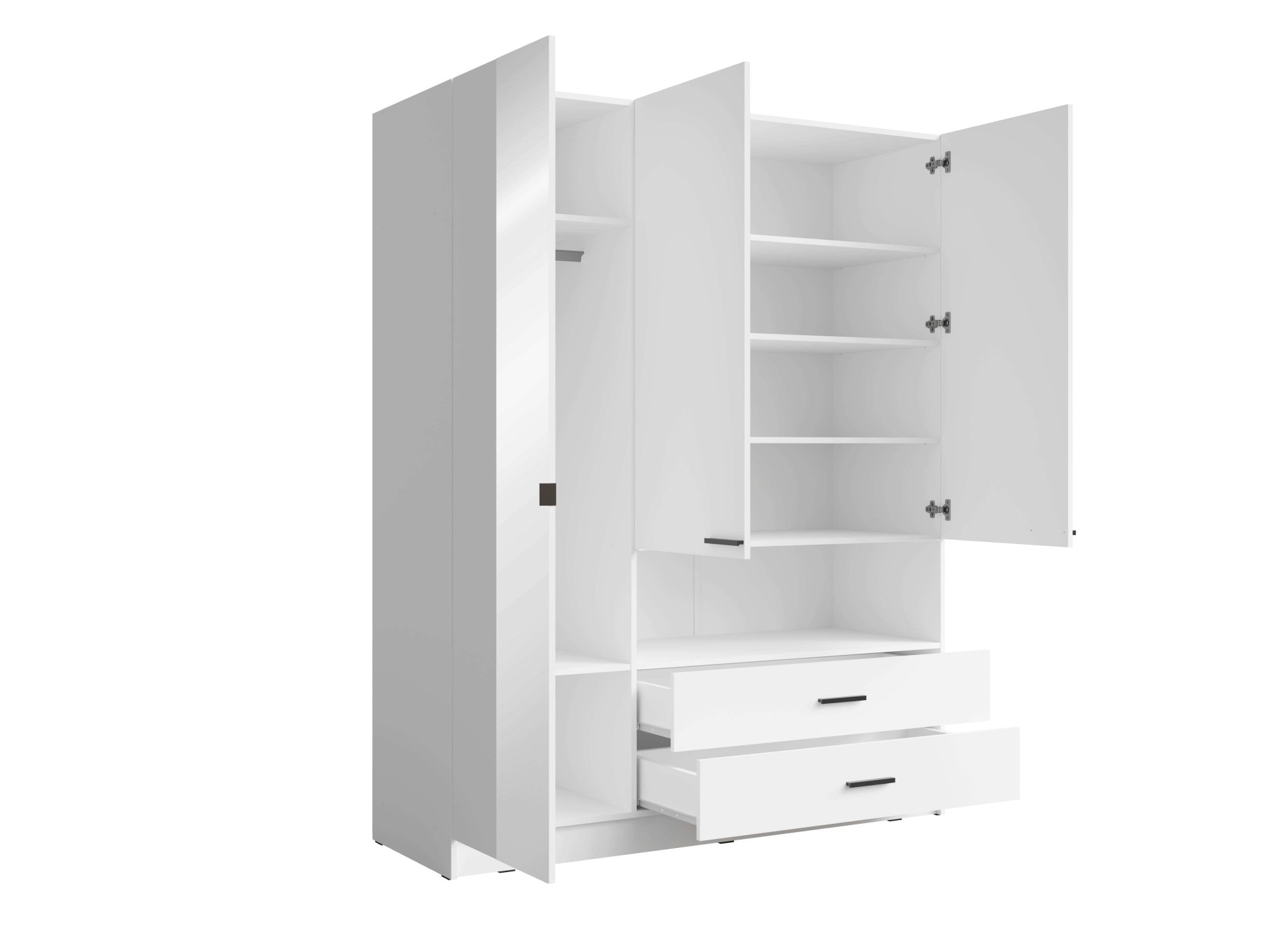 INOSIGN Kleiderschrank »LAREDO Wäscheschrank komplette Innenausstattung, Maße 158,3/200,5/55cm«, Garderobe mit offenem Fach, 3 Türen und 2 Schubladen, FSC