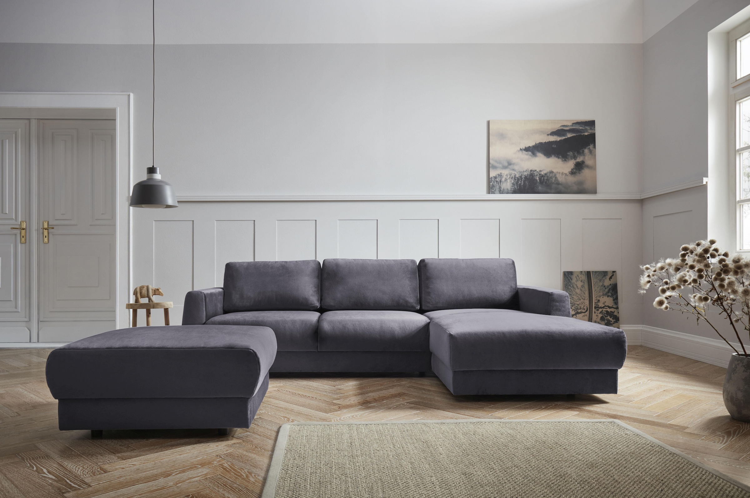 andas Ecksofa »Hobro L-Form«, in 3 Bezugsqualitäten in vielen Farben, Desig günstig online kaufen