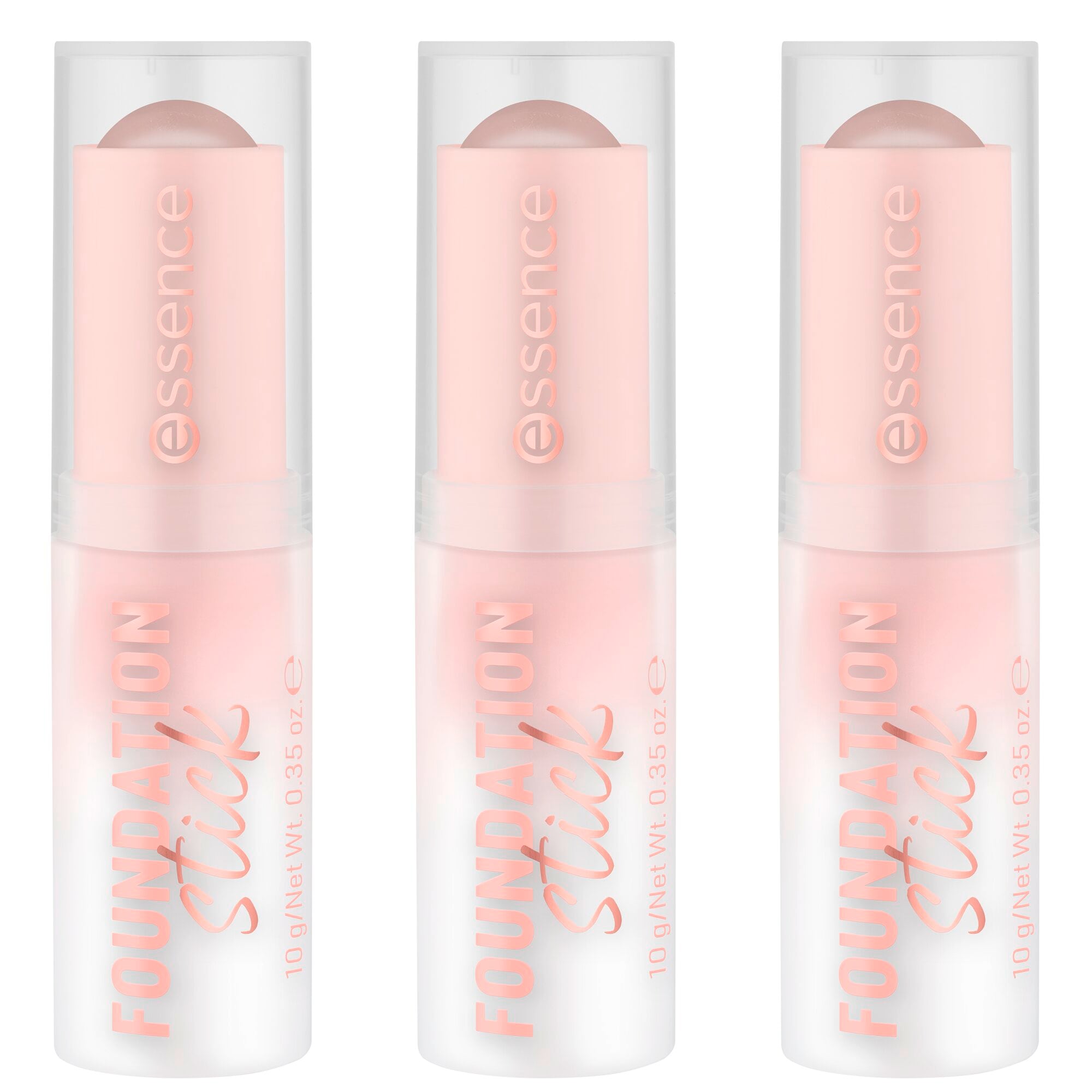 Essence Foundation »FOUNDATION stick«, (Set, 3 tlg.), Cremig und leicht verblendbar, Matt-Finish, variable Deckkraft.